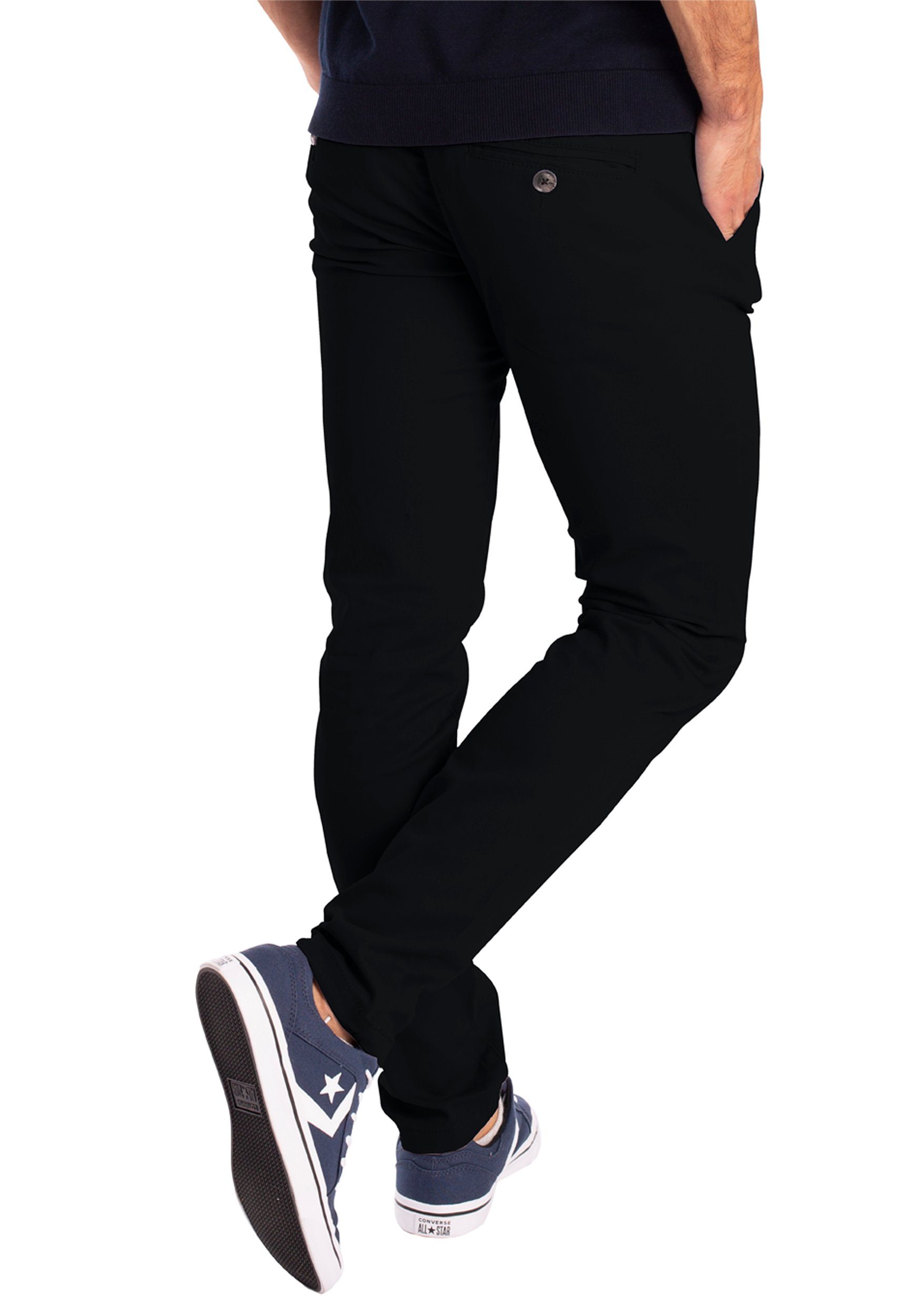 BlauerHafen Chinohose Herren Chinohose Slim Fit Stretch Business Casual Stoffhose Freizeit 4 Taschen (2 Vorder- und 2 Gesäßtaschen)