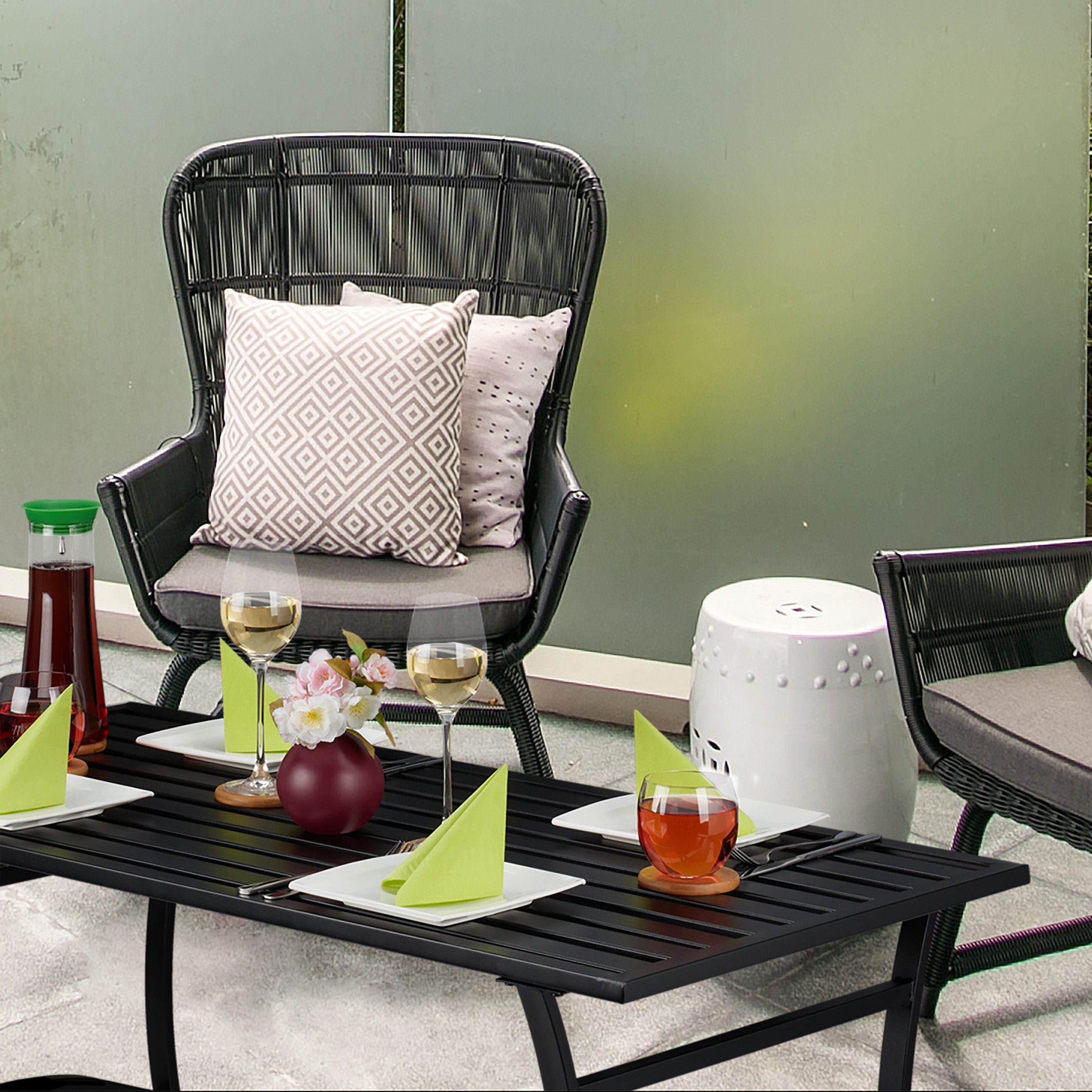 relaxdays Gartentisch rechteckig schwarz günstig online kaufen