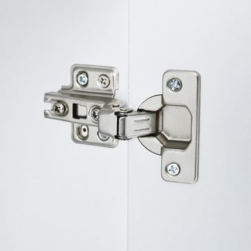 BlingBin Vorratsschrank Rattan (Maße:B100/H80/T39 cm) zwei unregelmäßigen Türen, mit Metallgriffen und Metallrahmenbeinen