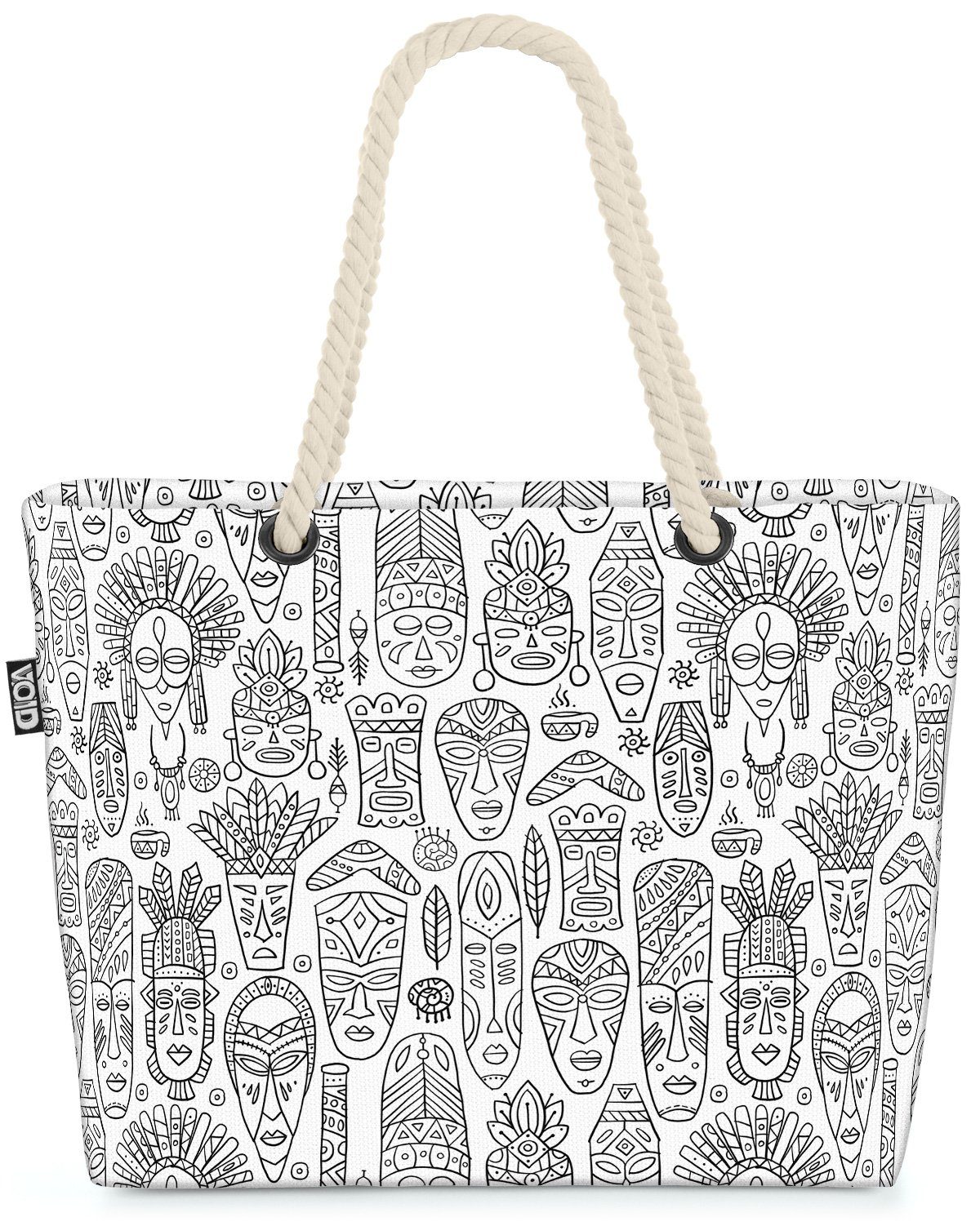 VOID Strandtasche (1-tlg), Afrika Masken Muster Kultur Afrika Masken Muster Kultur Stammes Kunst