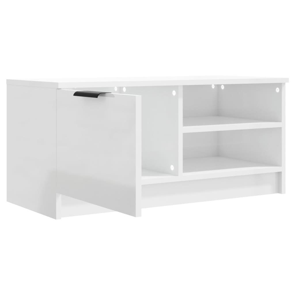 vidaXL TV-Schrank Hochglanz-Weiß TV-Schrank (1-St) 80x35x36,5 Holzwerkstoff cm