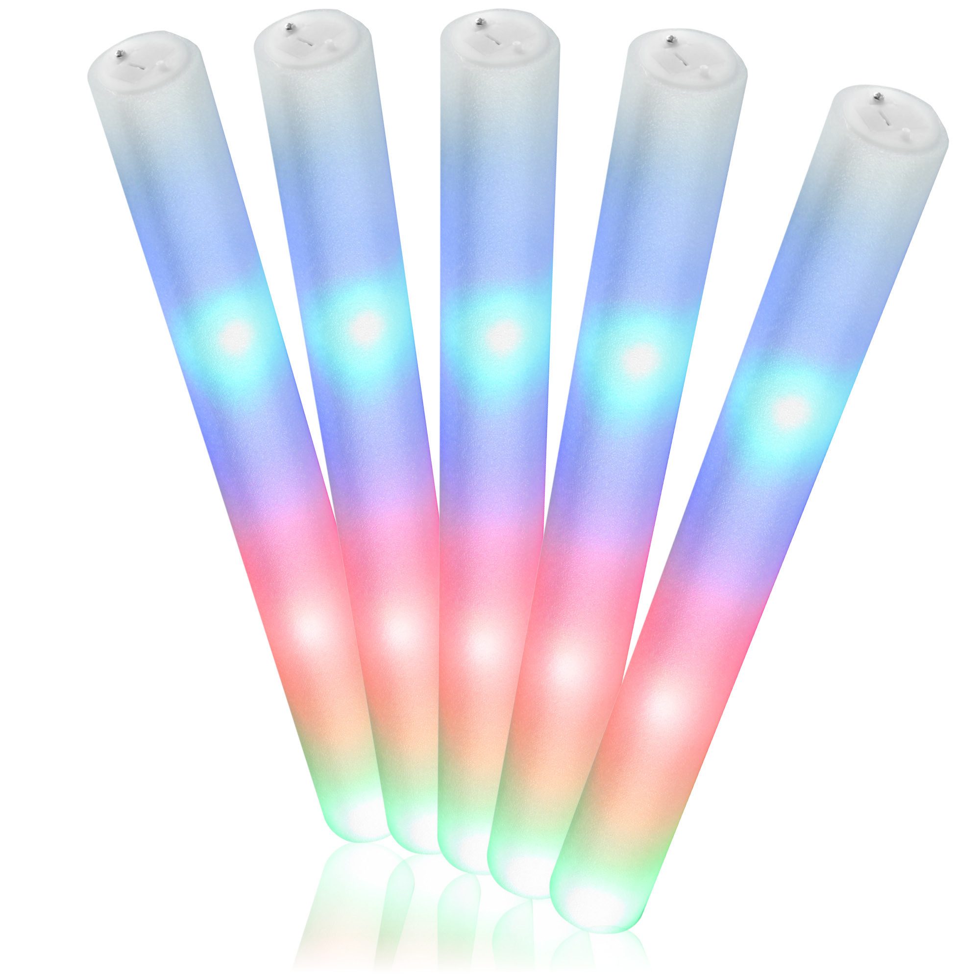 com-four LED Dekolicht aus Schaumstoff, Farbflash-Stick RGB 40 cm lang - Schaumstoffrolle