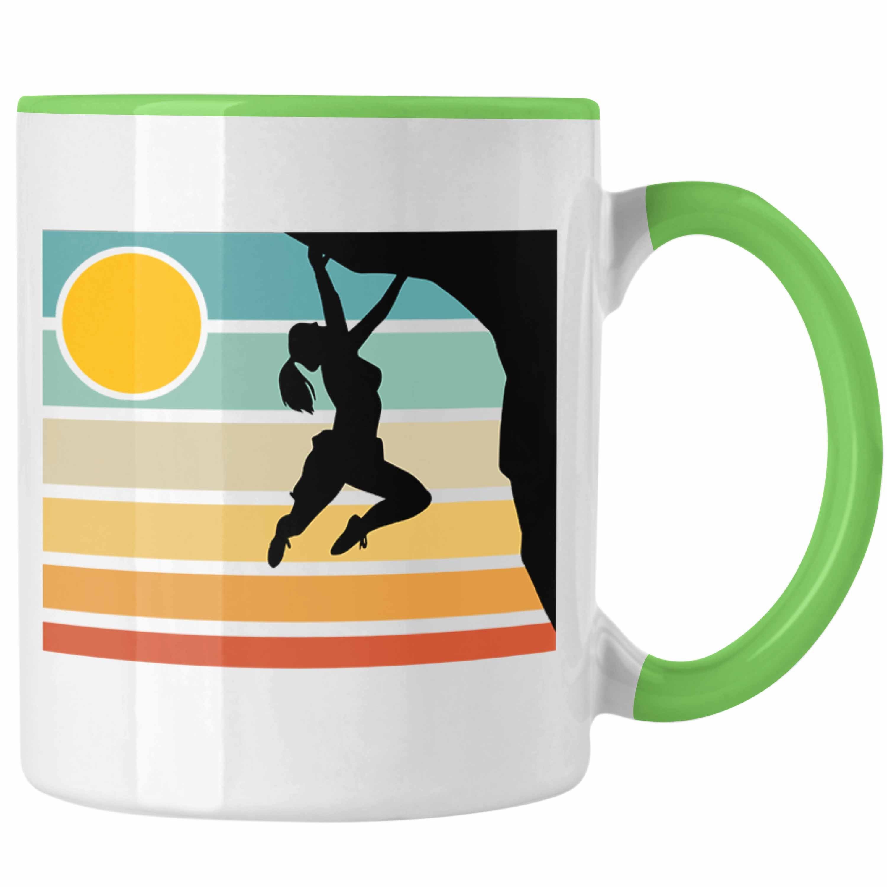 Kletter-Tasse Vintage für als Trendation Tasse Geschenk Grün Bouldersport-Fans