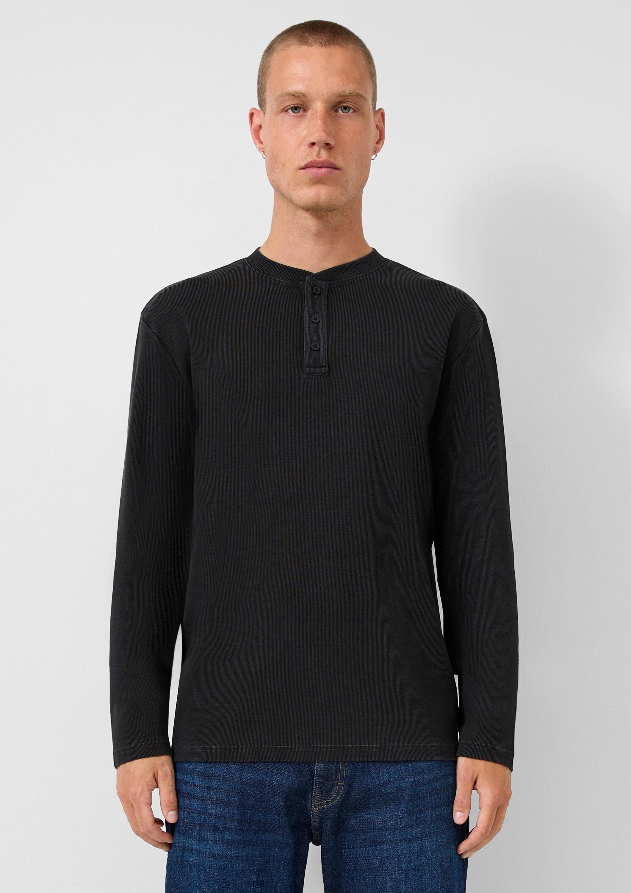 QS Langarmshirt T-Shirt Gewaschenes Henley-Langarmshirt mit Rippstruktur. Reduzierter Preis € 20,39. Unverbindliche Preisempfehlung € 29,99
