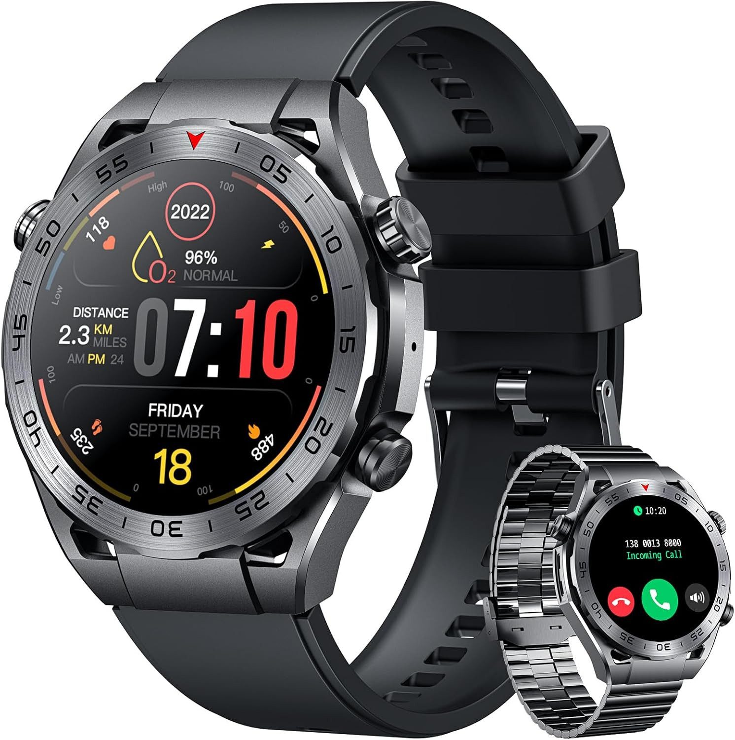 Herren's Fitness-Tracker IP67 Wasserdicht Telefonfunktion Smartwatch