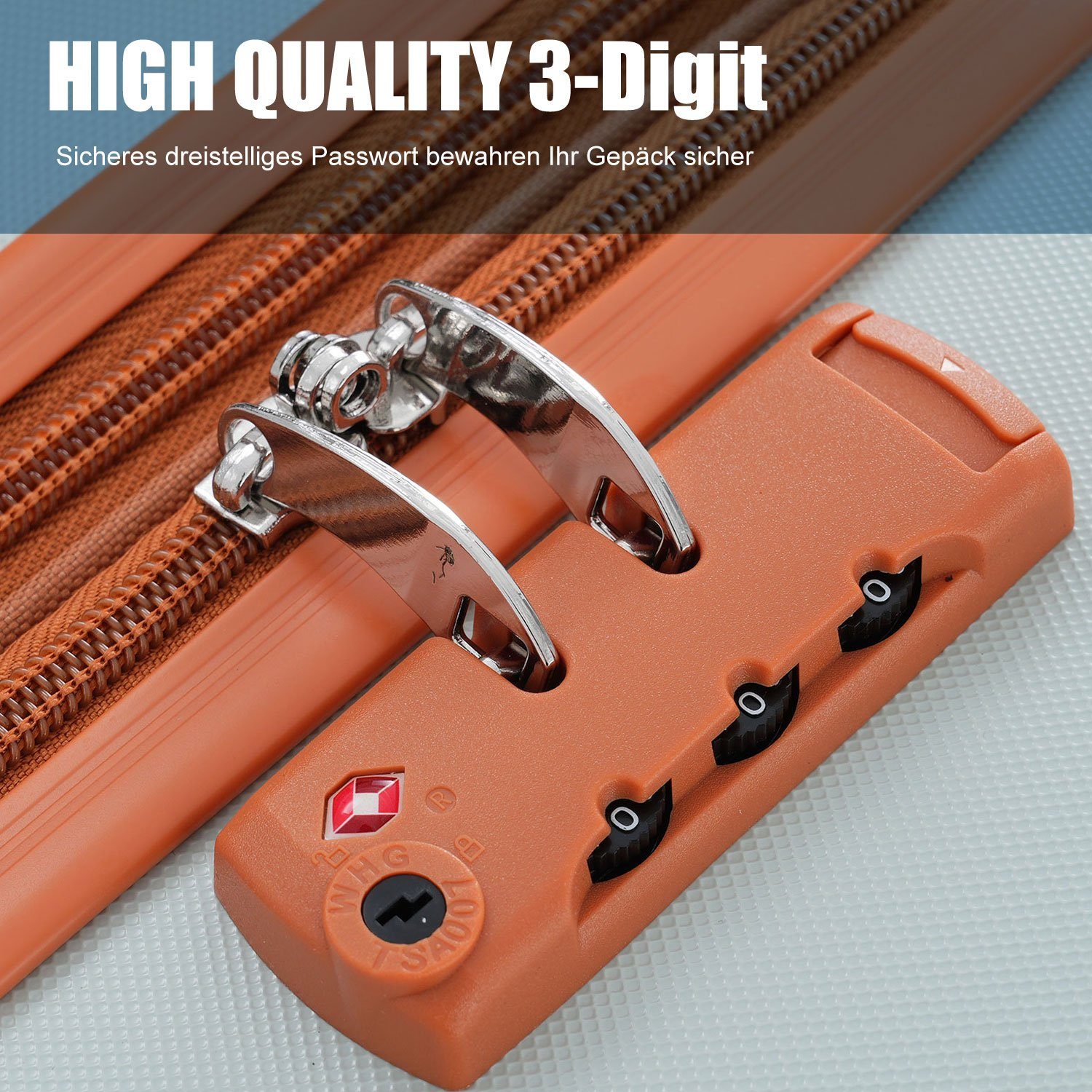 Flieks Hartschalen-Trolley, 4 Rollen, Handgepäck Koffer Reise Trolley Gepäck, erweiterbar, TSA-Schloss