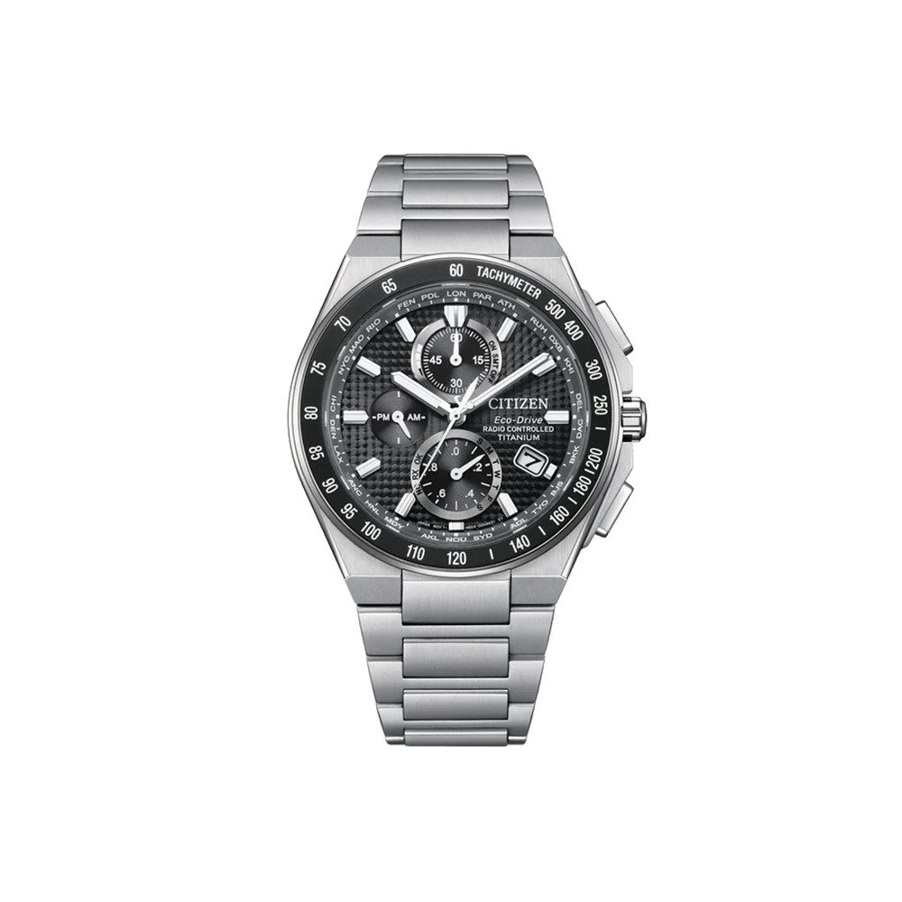 Citizen Quarzuhr Citizen AT8390-55E AT8390-55E, (100-tlg), Citizen AT8390-55E mit Funk-Solar, Titan und schwarzem Zifferblatt.