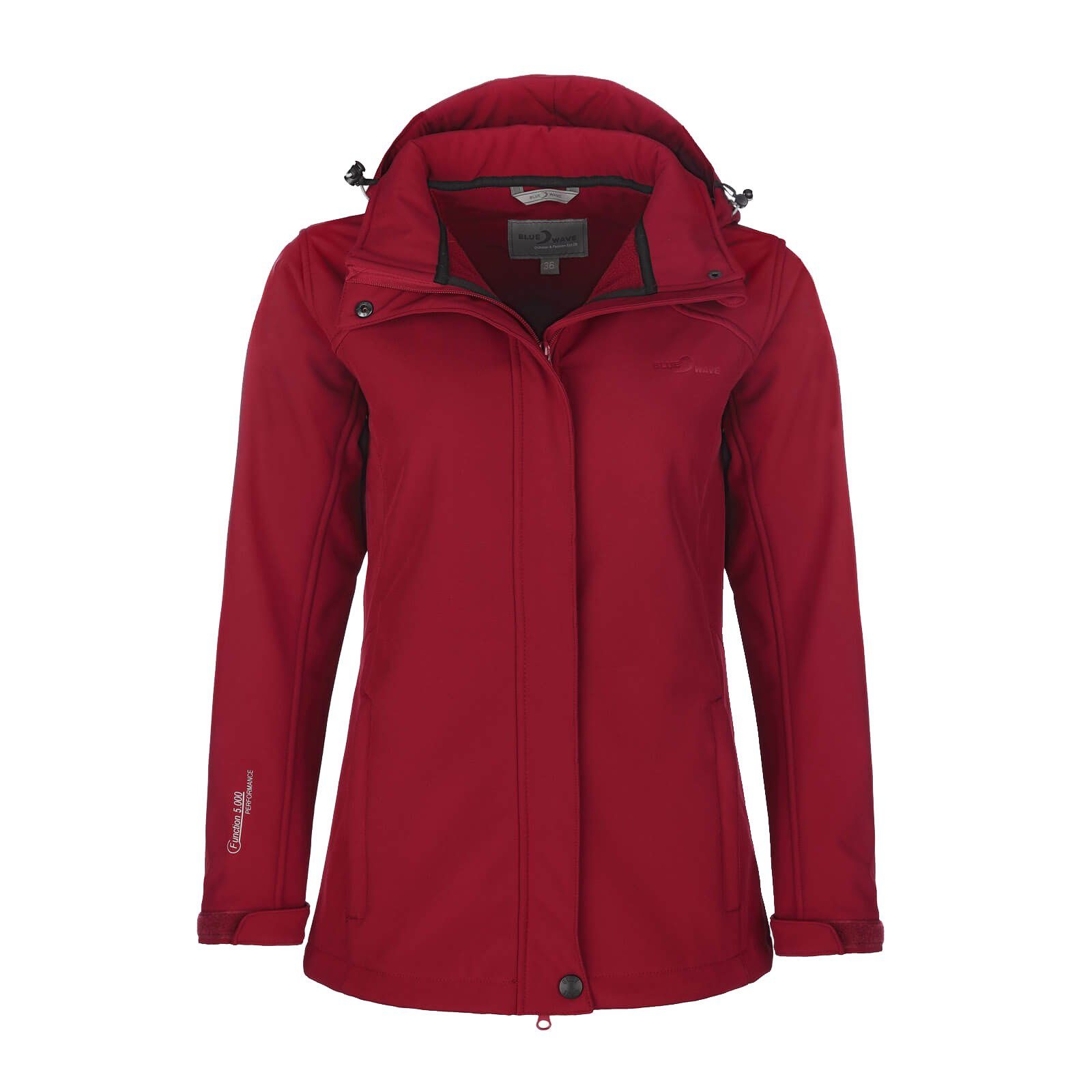 abnehmbarer Jacke Softshelljacke Wave rot Bente Damen Kapuze Blue und mit Fleece-Innenfutter