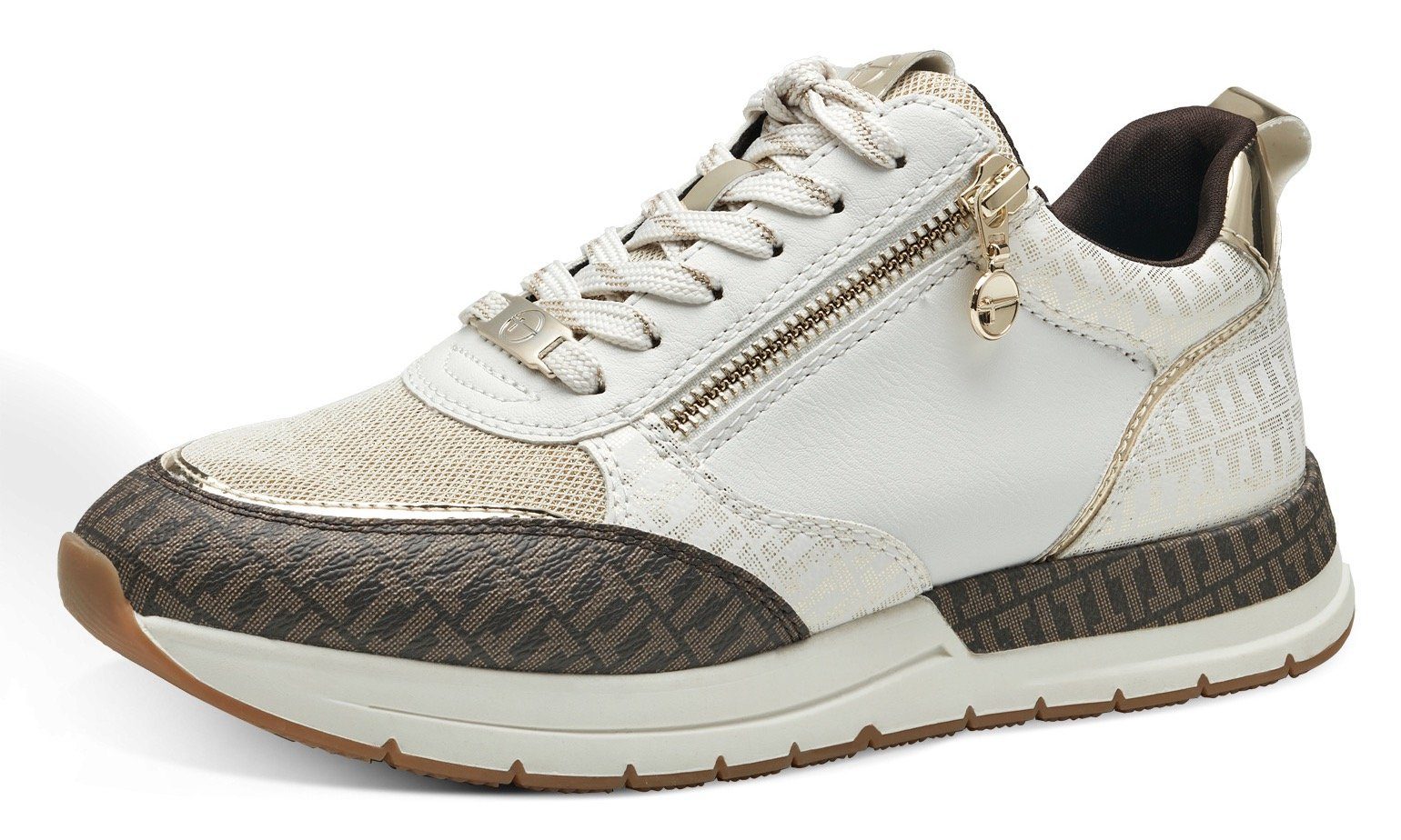 kombiniert Sneaker Metallic-Details offwhite Tamaris mit trendigen