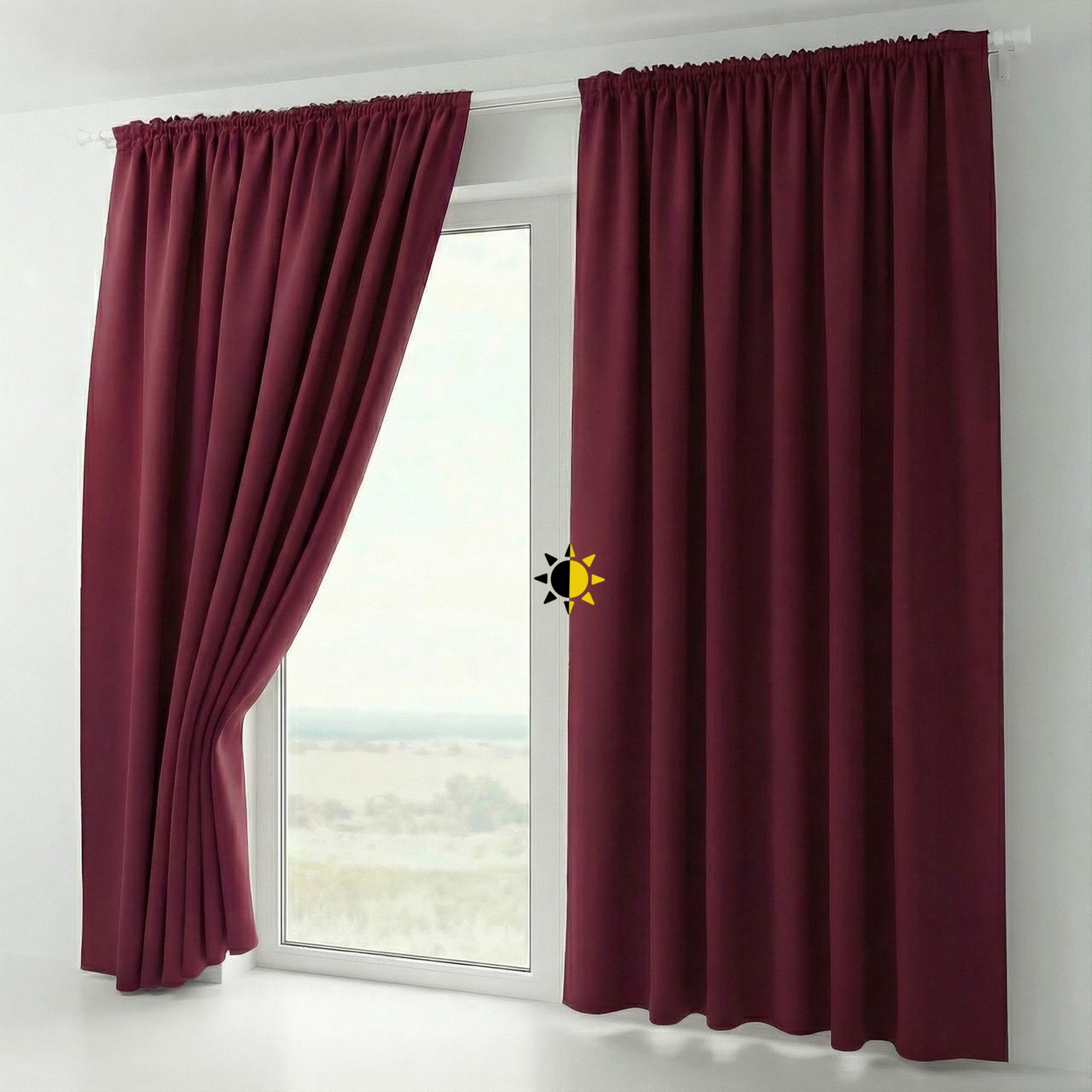 Beautex Verdunkelungsvorhang 2er Set Verdunkelungsgardine mit U-Band, Blackout Vorhang abdunkelnd (2 St), Kräuselband, verdunkelnd