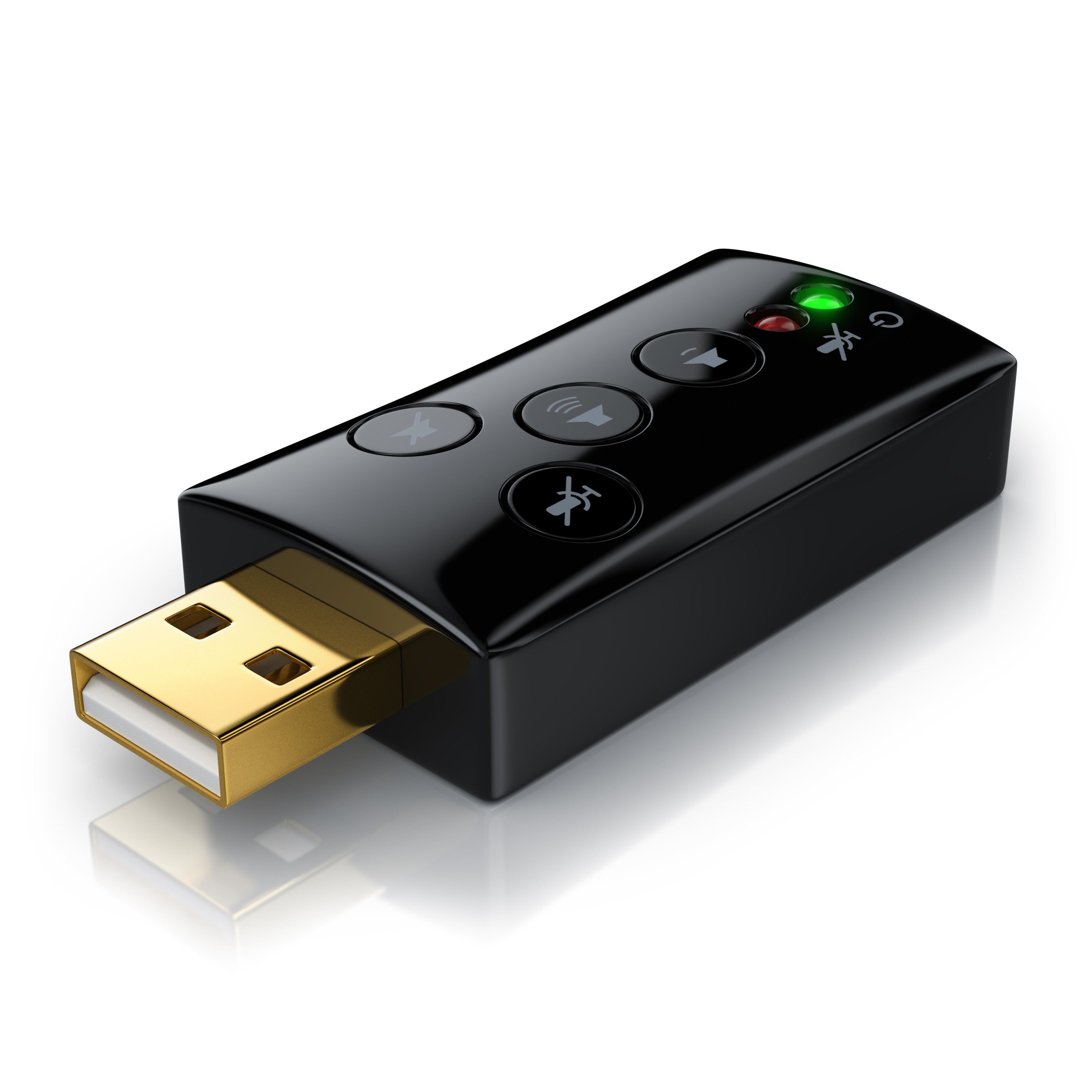 CSL Extern, Virtual Surround, 7.1 Dynamic 3D Stereo Surround Sound USB-Soundkarte 7.1 Surround, Sound Card mit Funktionstasten, Lautstärkeregler für PC, Tablet & Mac
