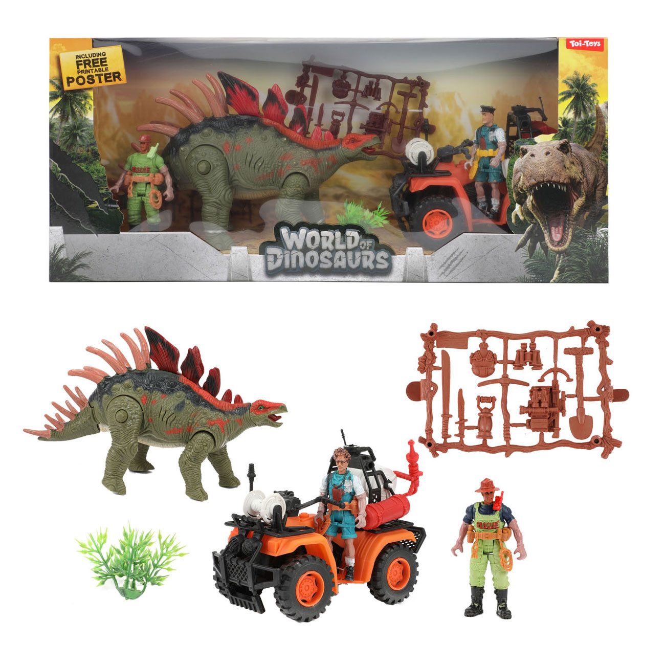 Toi-Toys Spielwelt WORLD OF DINOSAURS Spielset, Beweglicher Dinosaurier