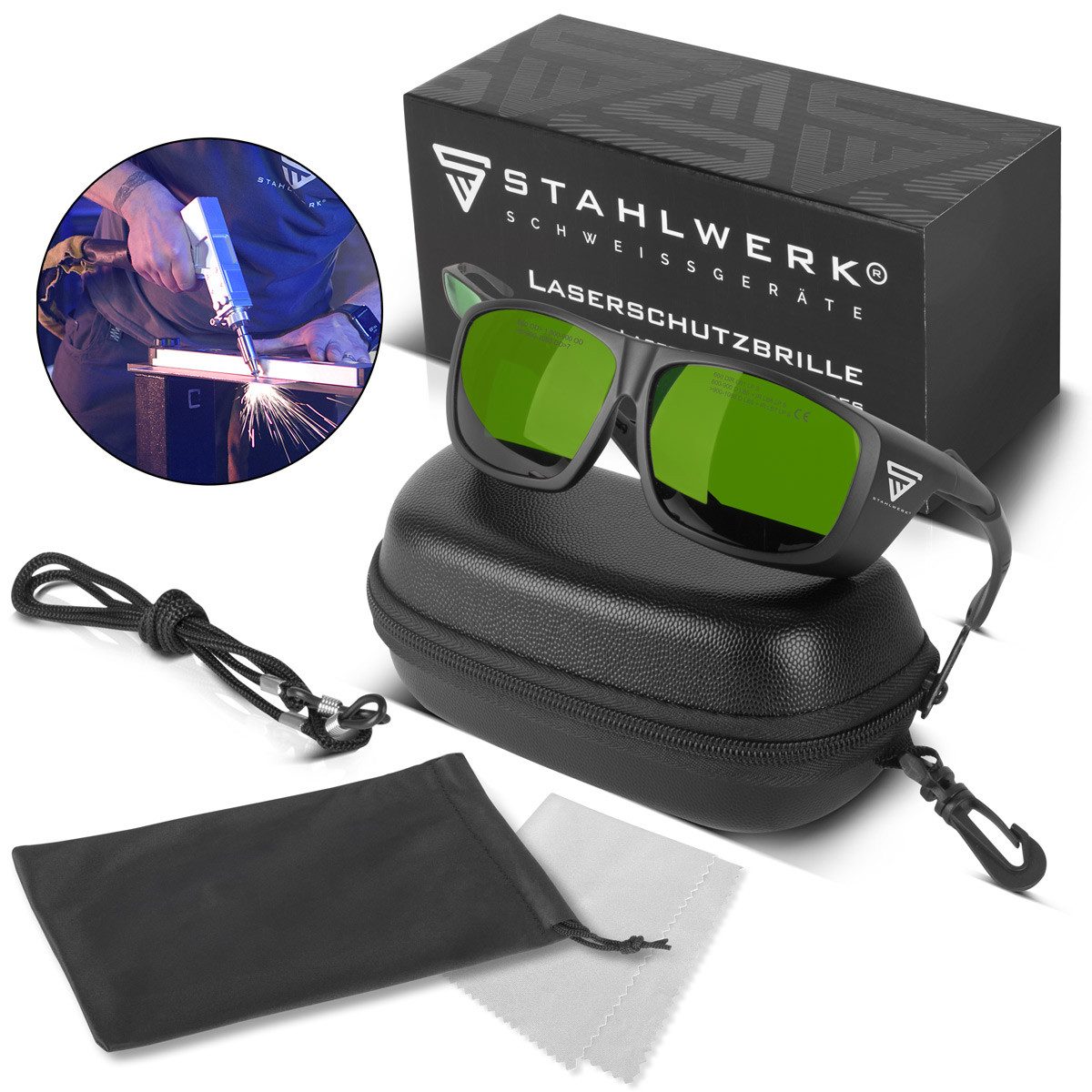 STAHLWERK Arbeitsschutzbrille Laserschutzbrille / Laserbrille / Schutzbrille, (Set, 1St., Set), geeignet als Laserschutz
