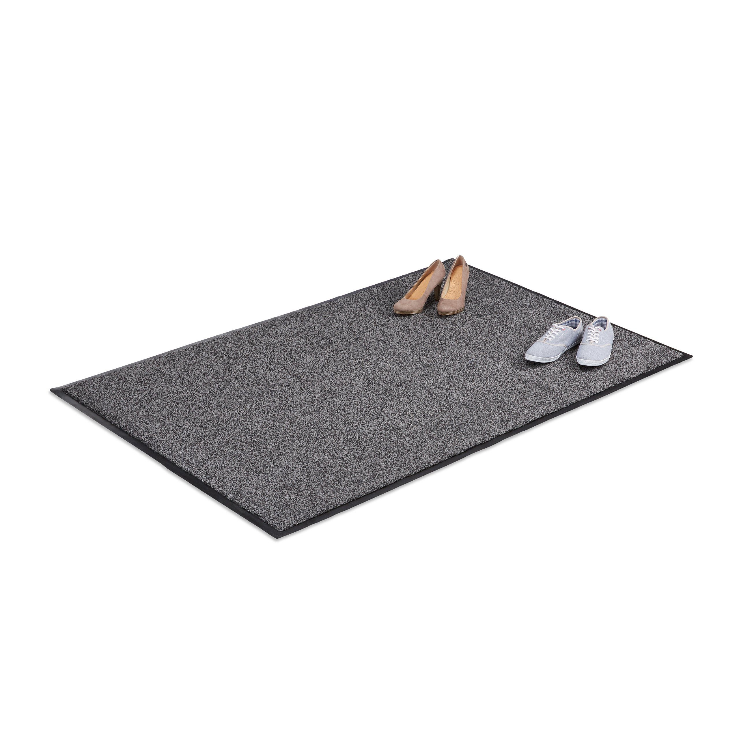 relaxdays Fußmatte Schmutzfangmatte grau, Rechteckig, Höhe: 7 mm, 120x180cm