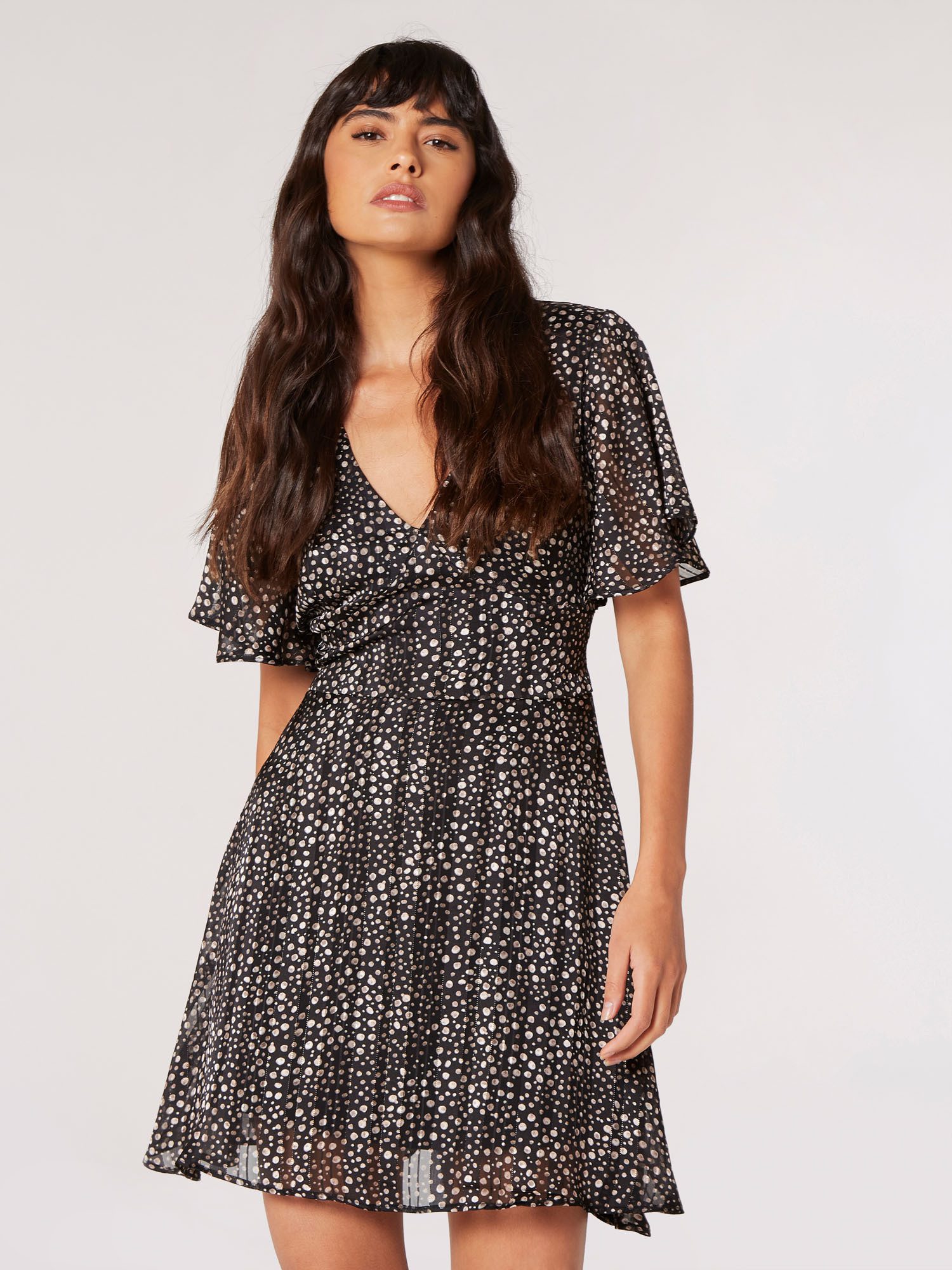 Druckkleid gepunktetes Minikleid