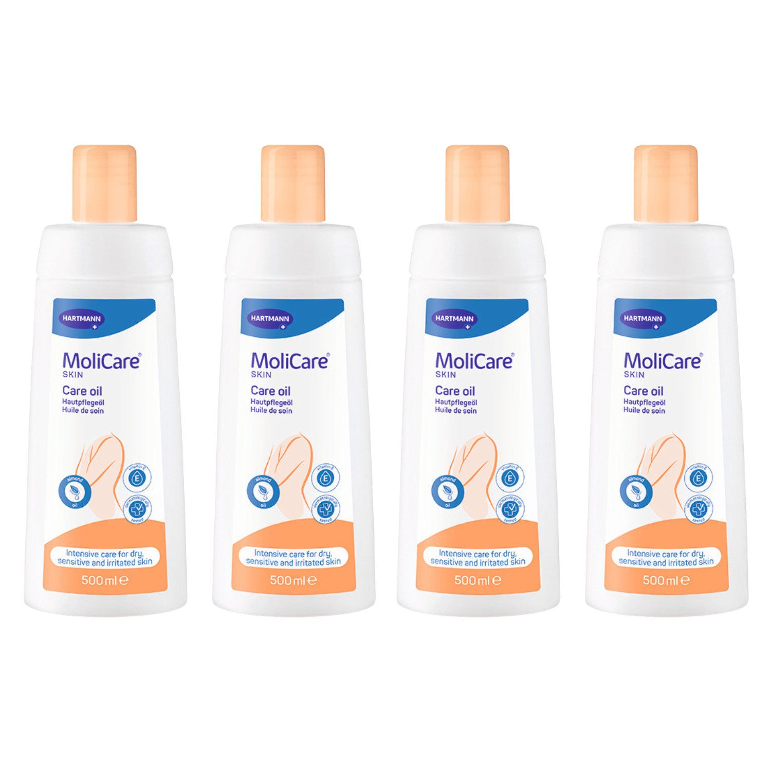 Molicare Hautpflegegel MoliCare Skin Hautpflegeöl 4 x 500 ml Einzelartikel, 1-tlg., rückfettend, reichhaltig