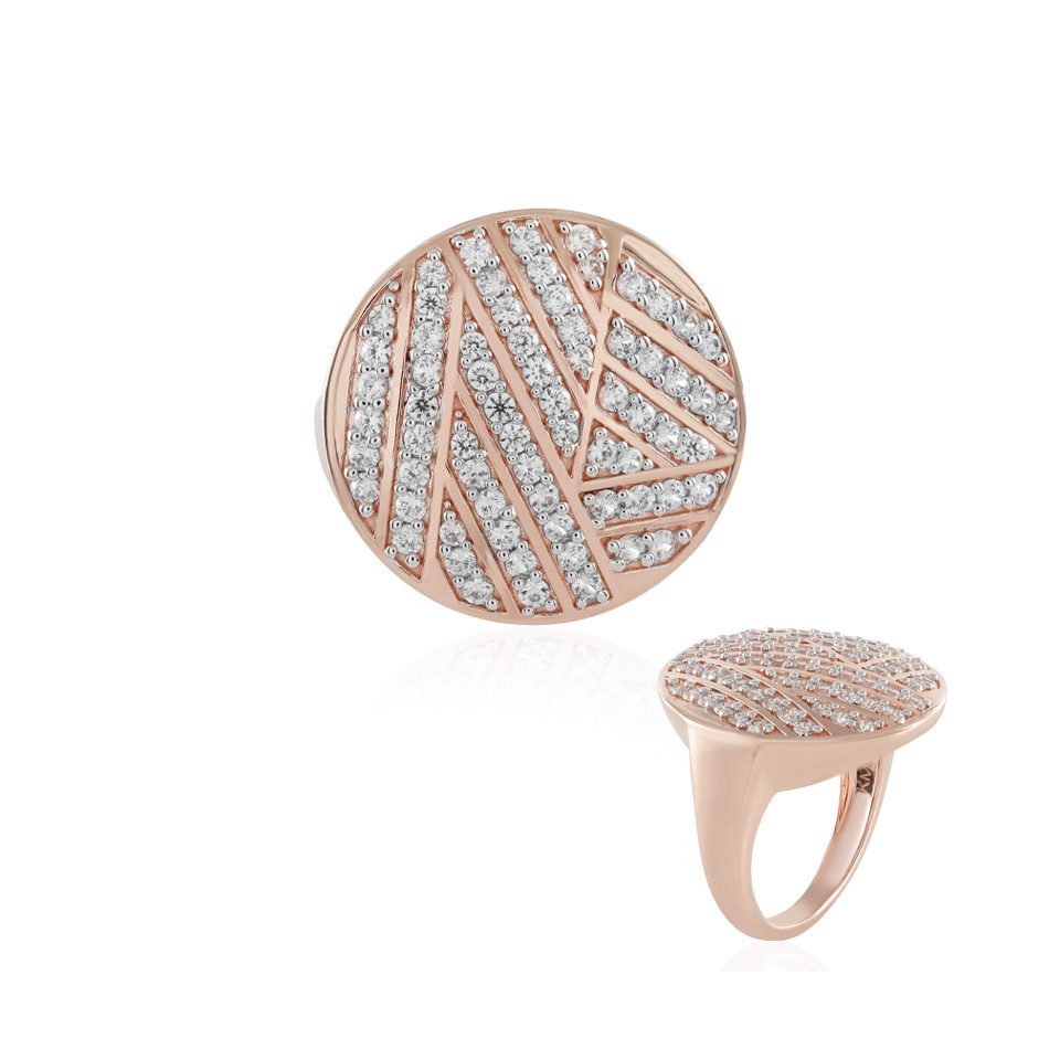 Cavill Silberring Kambodschanischer Zirkon Rose vergoldet günstig online kaufen