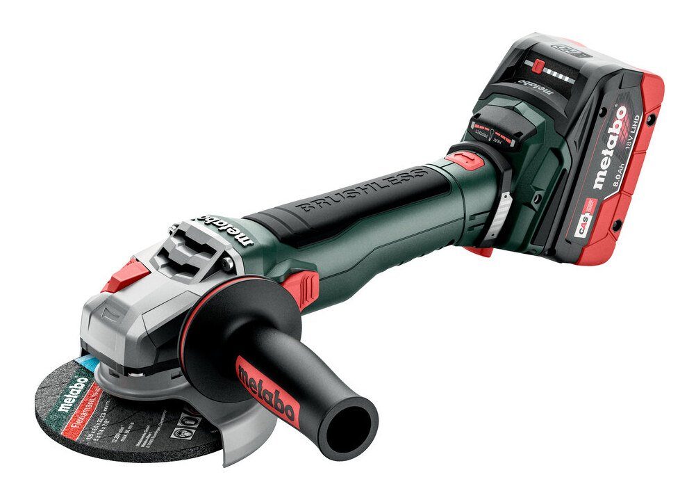 metabo Akku-Winkelschleifer WB 18 LT BL 11-125 Quick, max. 10000 U/min, 2 x 8 Ah LiHD in MetaBox
