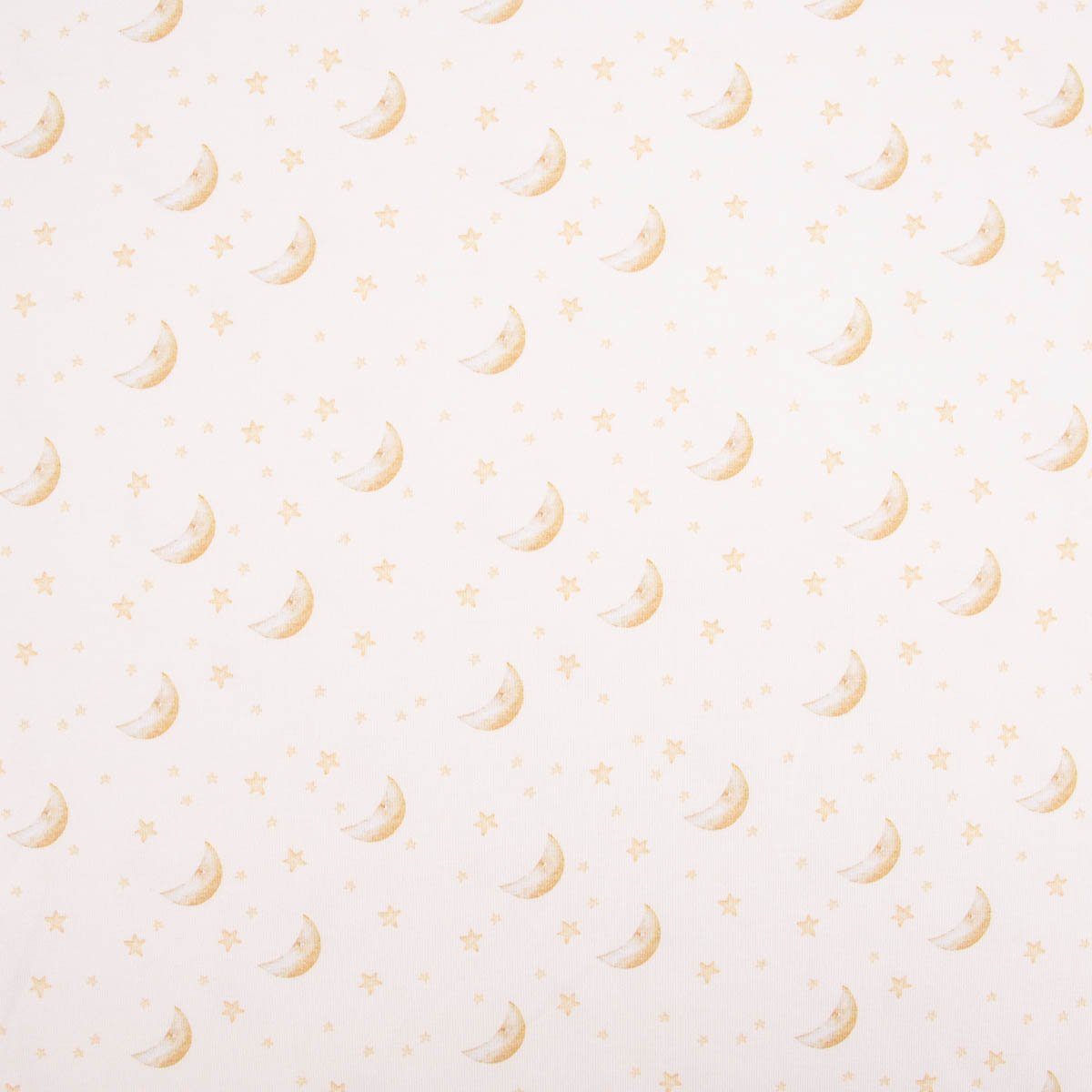 Thumbnail - SCHÖNER LEBEN. Stoff Organic Bio Baumwolljersey Digitaldruck Stern Mond creme gelb 1,50m, allergikergeeignet