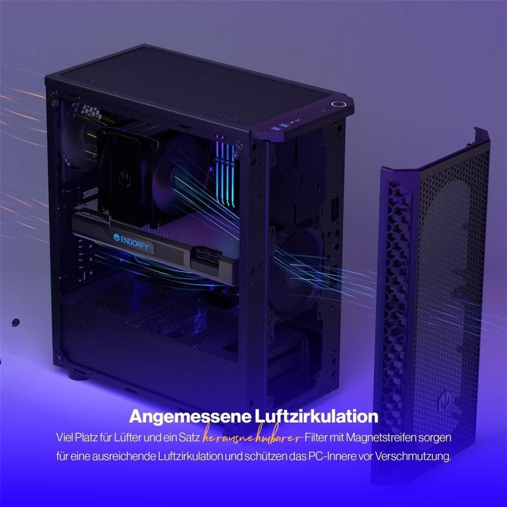 ENDORFY PC-Gehäuse Signum 300 Core, Glasfenster, 8 Lüfterplätze, Staubfilter, PWM-Lüfter