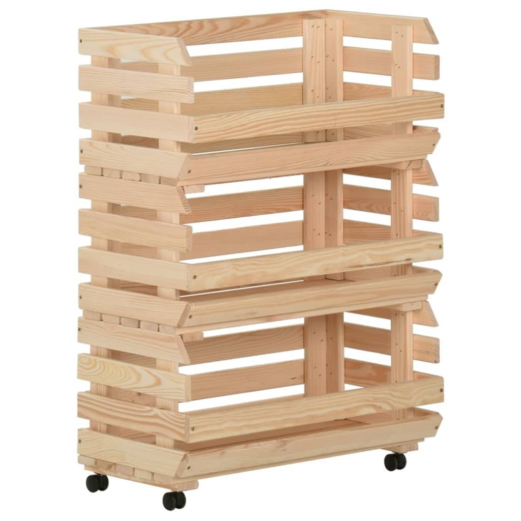 vidaXL Küchenwagen Gemüsewagen 57x30x80 cm Massivholz Kiefer
