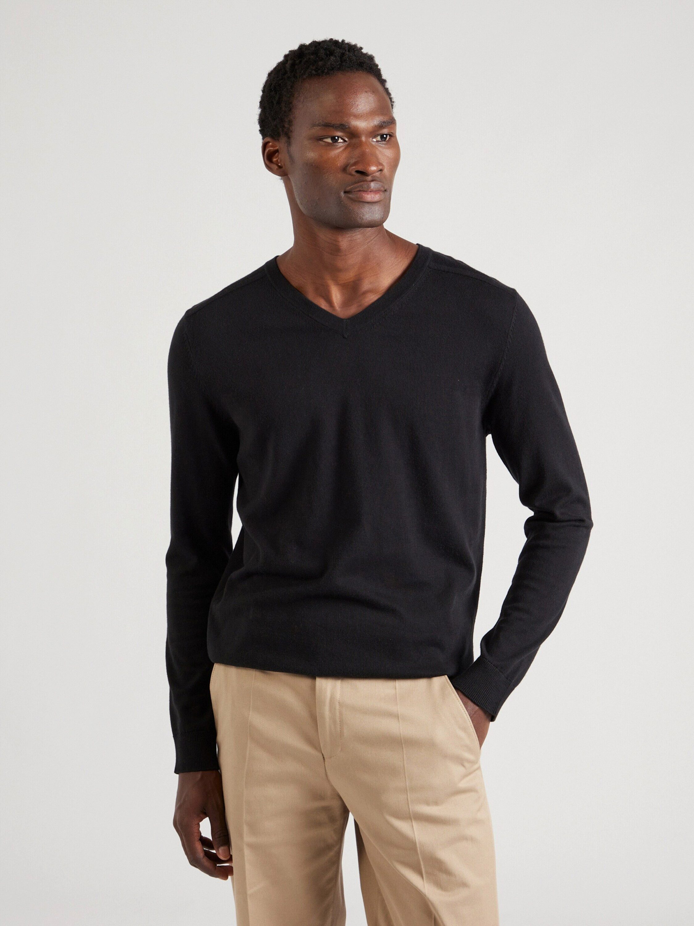 SELECTED HOMME Strickpullover SLHBERG (1-tlg), Rippbündchen