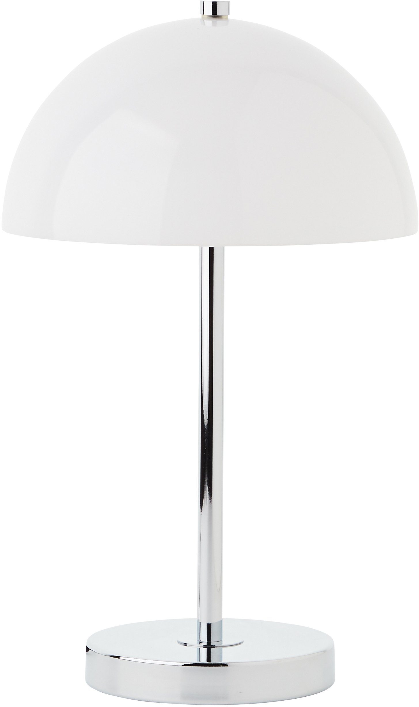 elbgestoeber Tischleuchte »elbhelm«, ohne Leuchtmittel, chromfarben, mit  weißem Glasschirm, H: 38cm