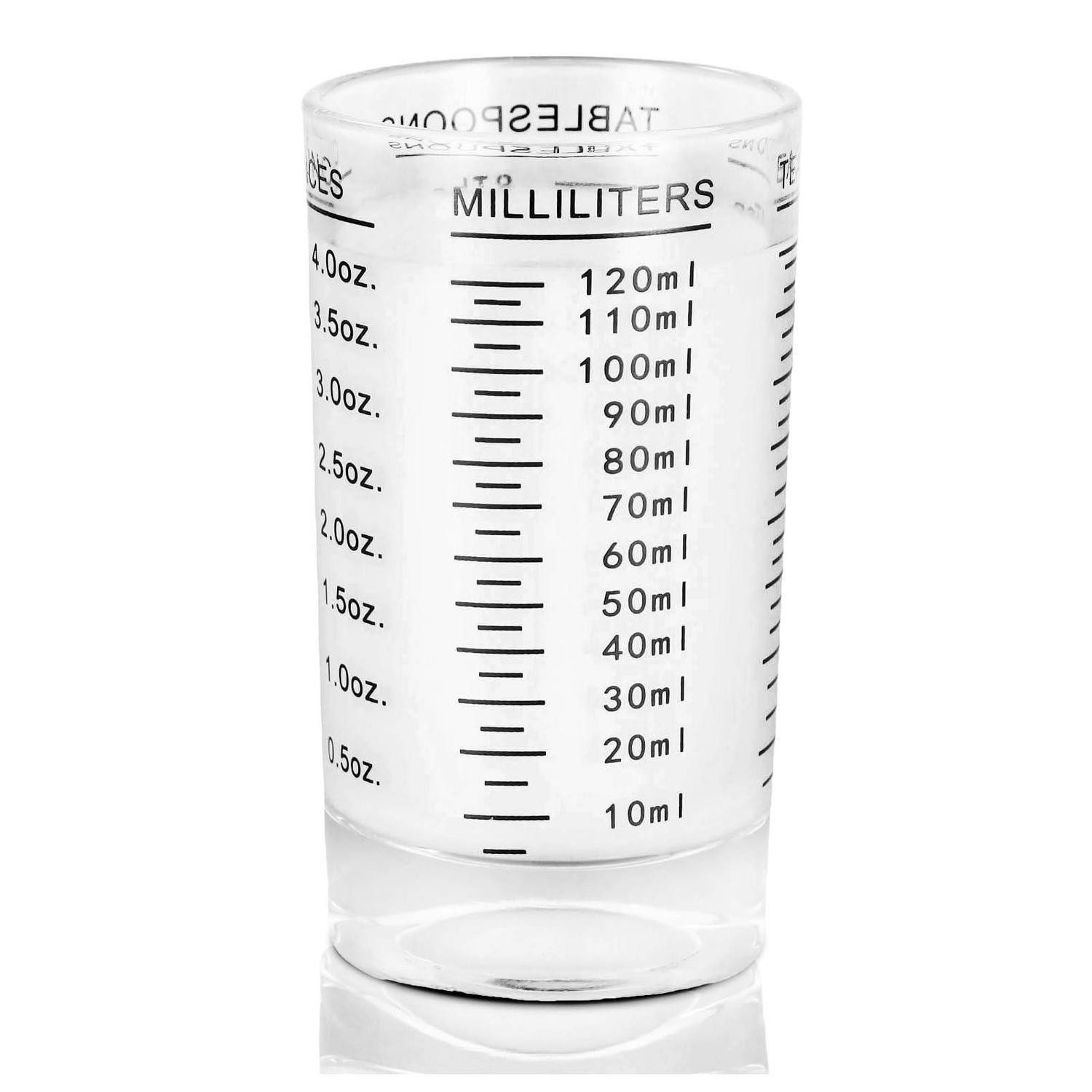 LuxusKollektion Messbecher Messbecher Glas 4OZ/120ML Schwarz, Glas