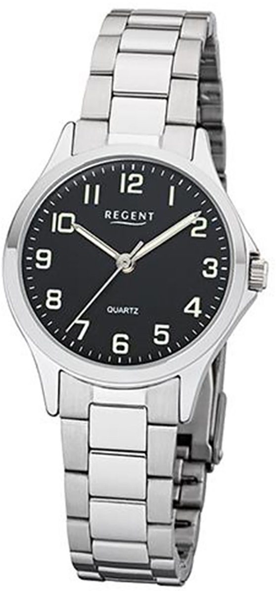 Regent Quarzuhr Regent Damen Uhr 2252409 Metall Quarz, Damen Armbanduhr rund, klein (ca. 29mm), Metallarmband