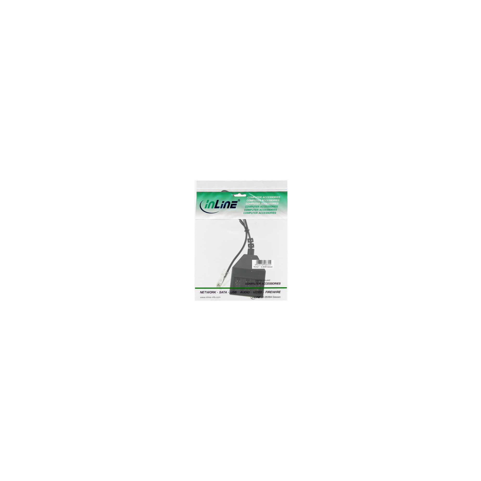 Inline InLine® TAE Adapterkabel, RJ45 Stecker auf TAE NFN Dose, 20cm Telefonkabel