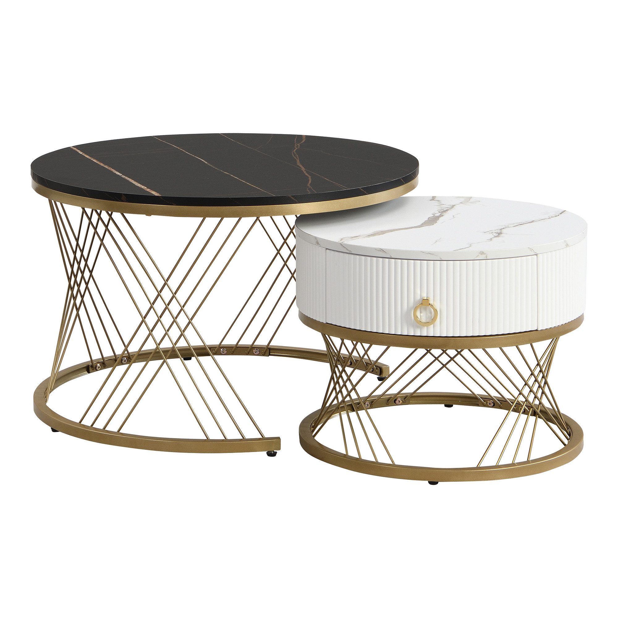 OKWISH Couchtisch (2 in 1 Runder günstig online kaufen