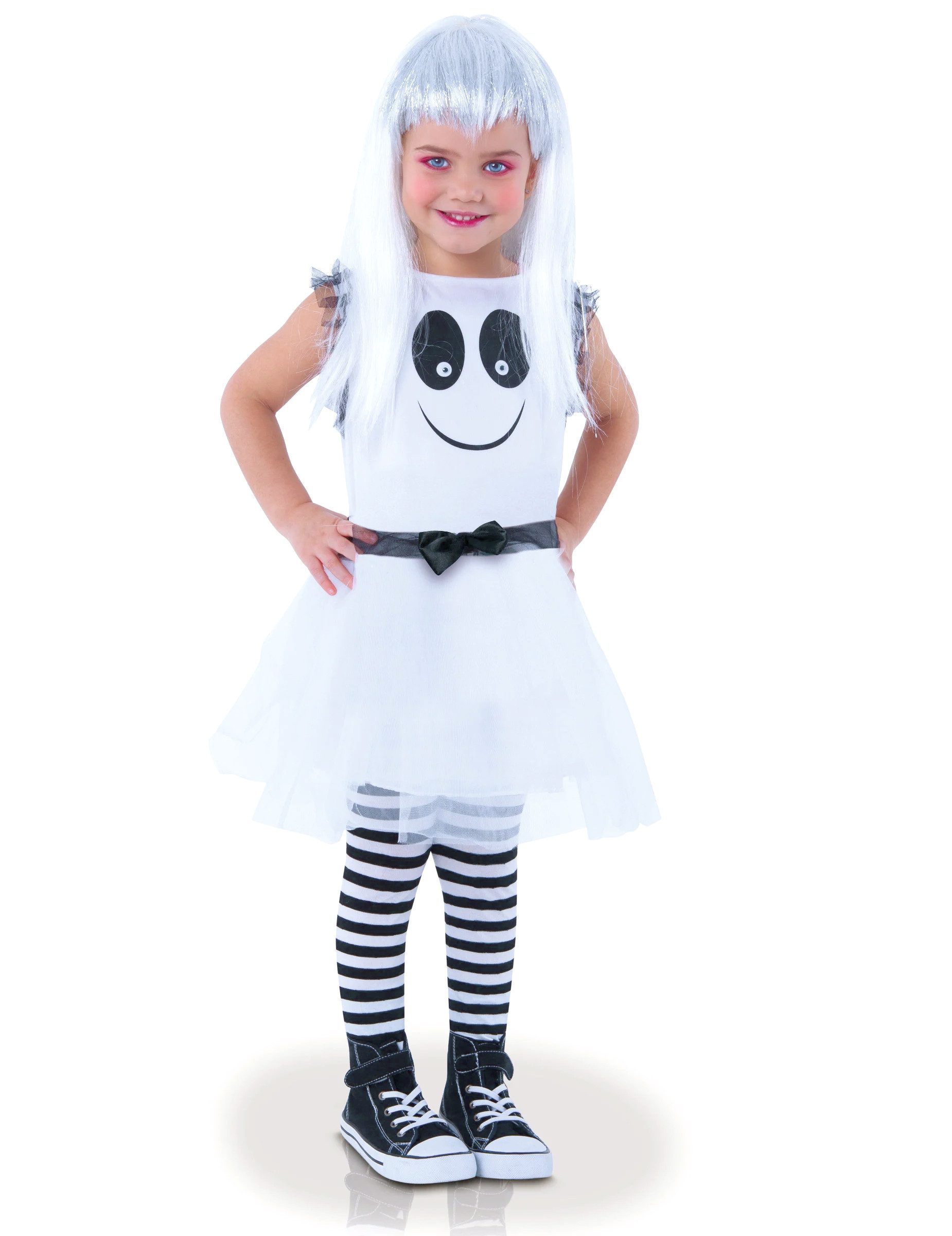 Kostüm Süsser Geist Halloween-Kinderkostüm für Mädchen weiss-schwarz