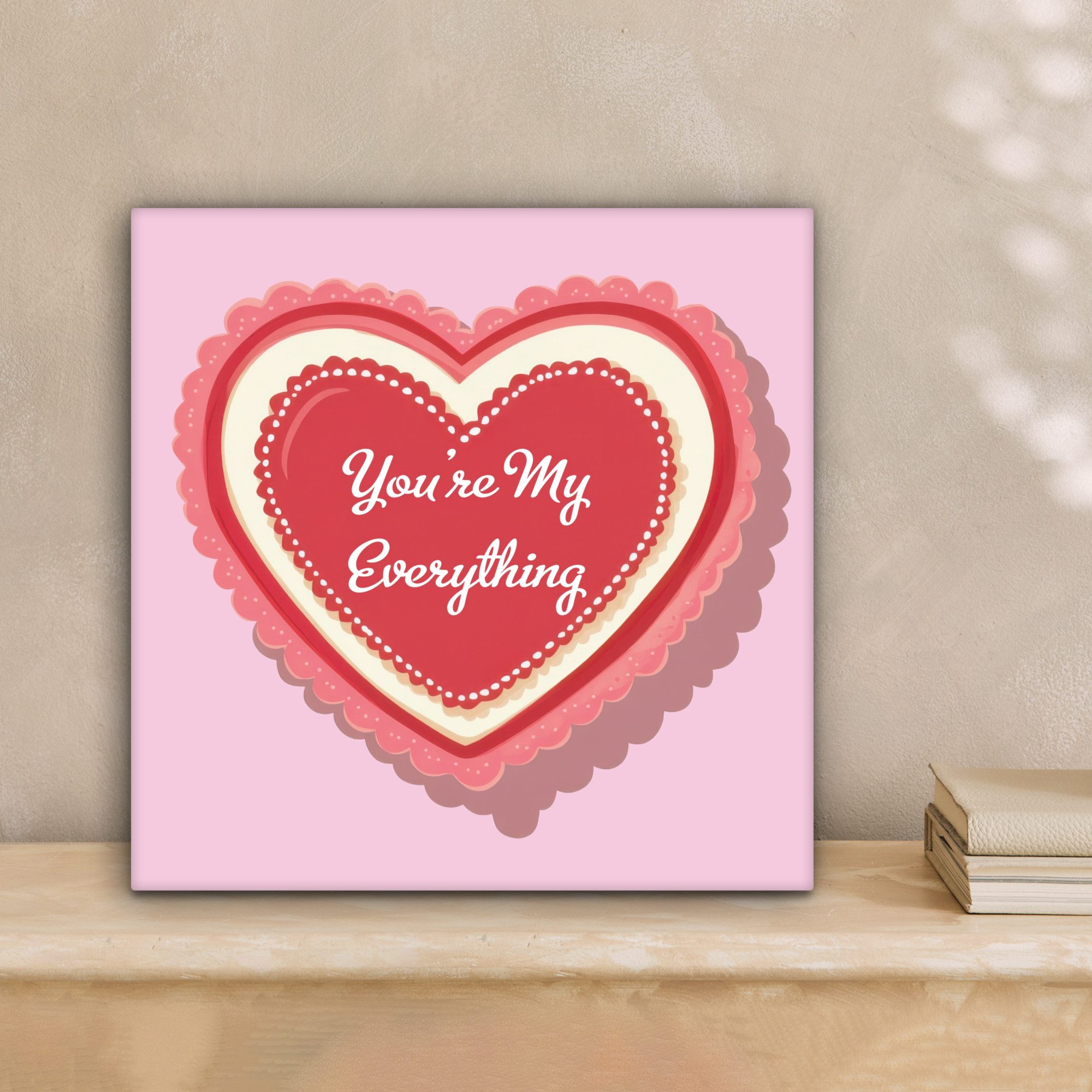 OneMillionCanvasses® Leinwandbild Liebe - Herz - Valentinstag, Fotodruck (1 St), Wandbild, Deko Schlafzimmer Wohnzimmer Flur 20x20 cm