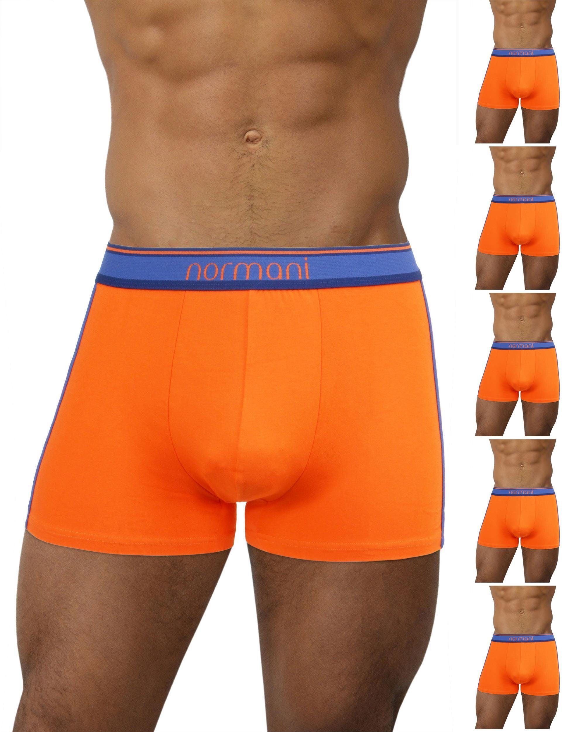 normani Retro Boxer 6 Stück Retro Boxershorts aus Baumwolle Unterhose aus atmungsaktiver Baumwolle Sporty Orange