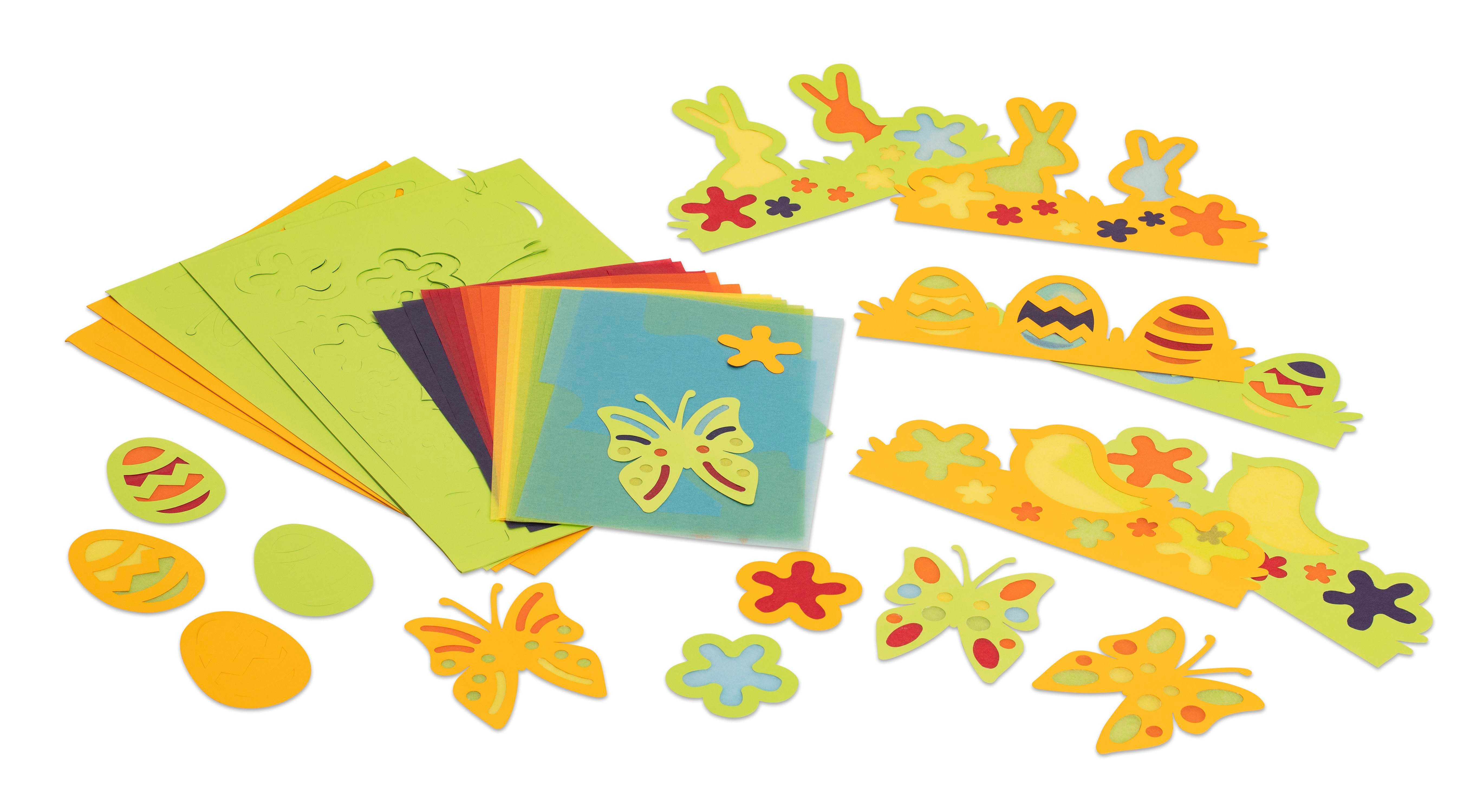 Betzold Bastelnaturmaterial Fensterbilder „Frühling“, 36 Stück