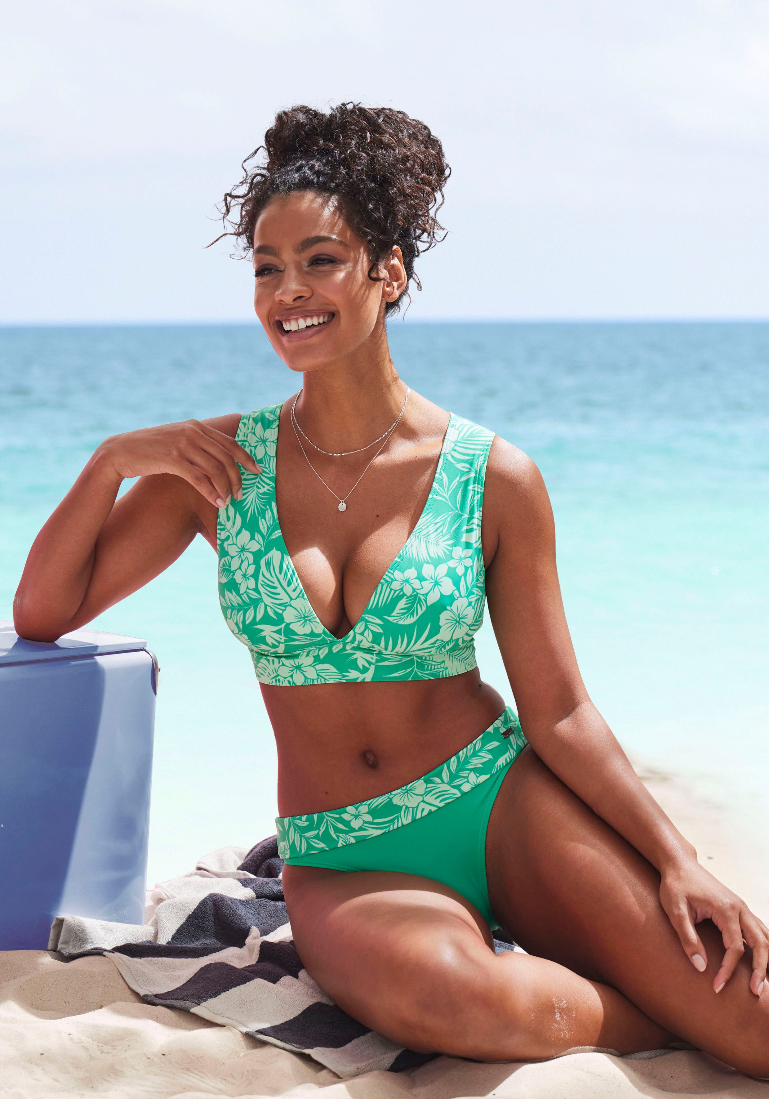 Venice Beach Bustier-Bikini-Top Moloka, mit tropischem Print