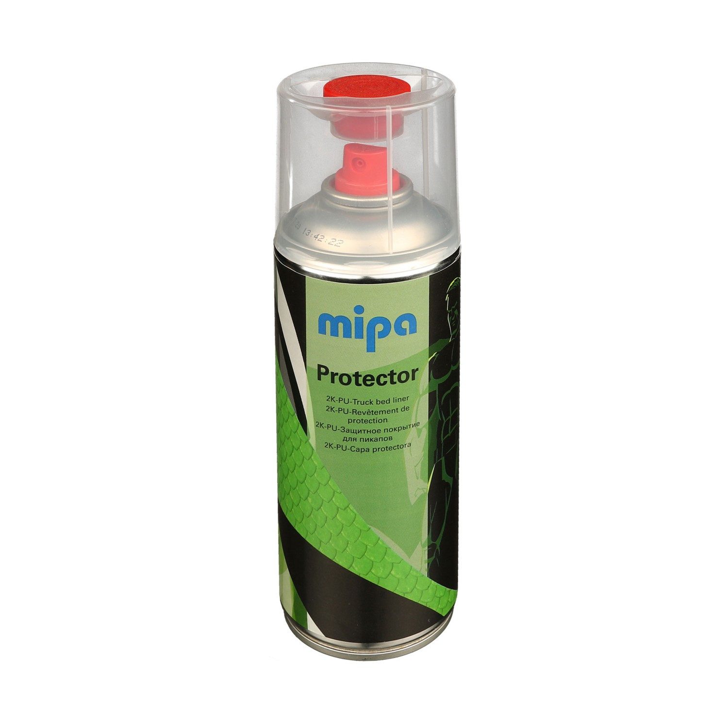 MIPA Sprühlack MIPA Protector 2K-Spray inkl. Härter schwarz, Struktur- & Schutzlack, Hohe UV-Beständigkeit, Schlag- & Kratzfestigkeit, geräuschhemmend