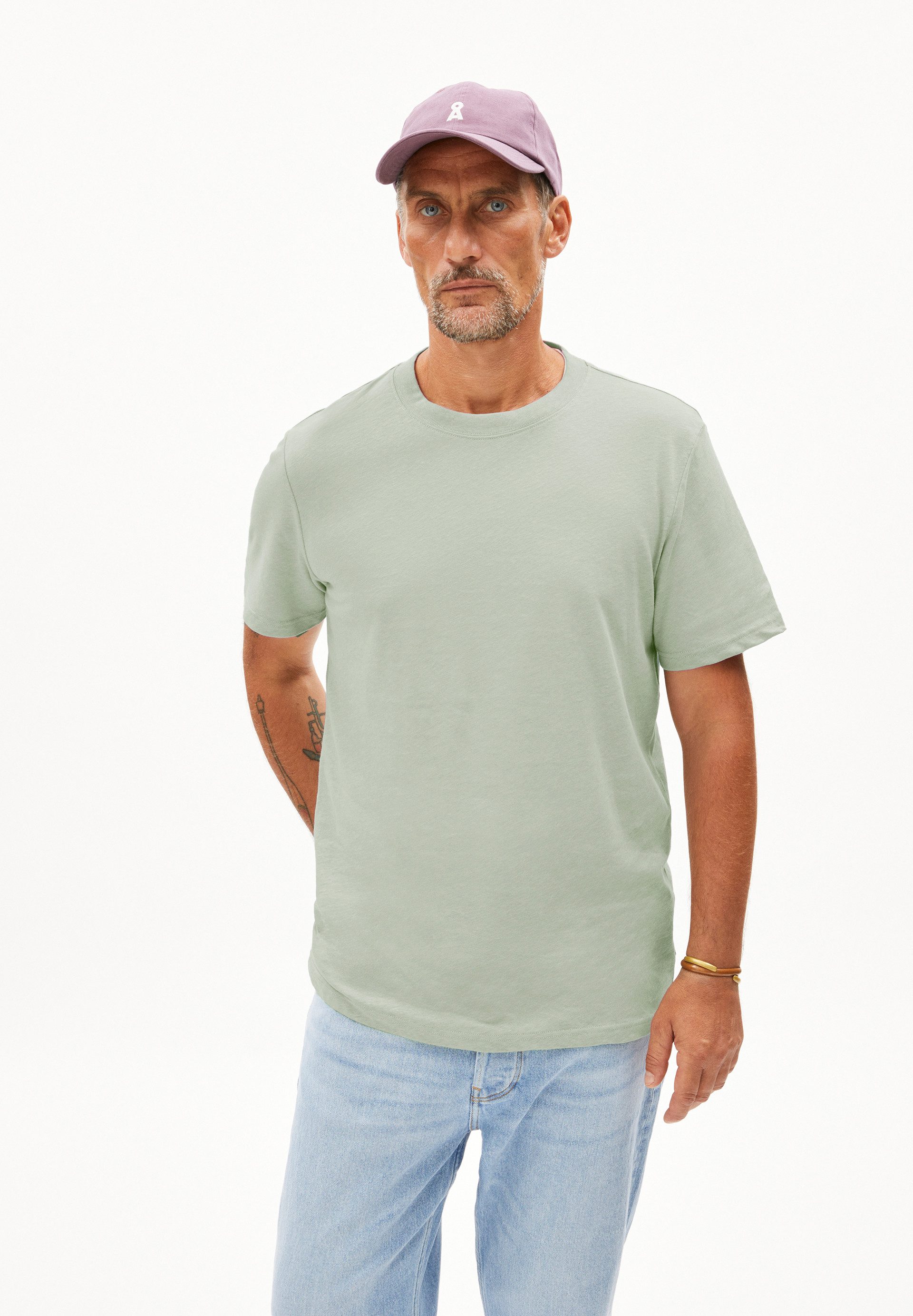 T-Shirt MAARKOS LINO T-Shirt aus Leinen-Mix