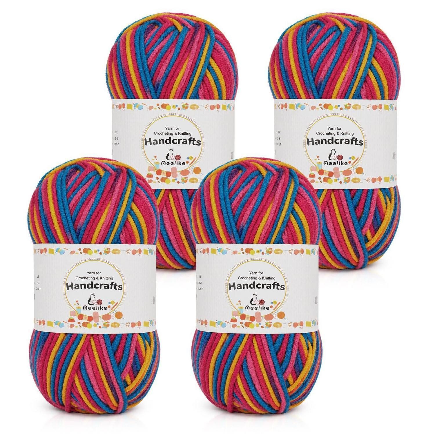 LuxusKollektion Farbverlauf Garn 200g 5-Ply Baumwolle Acryl Häkelwolle