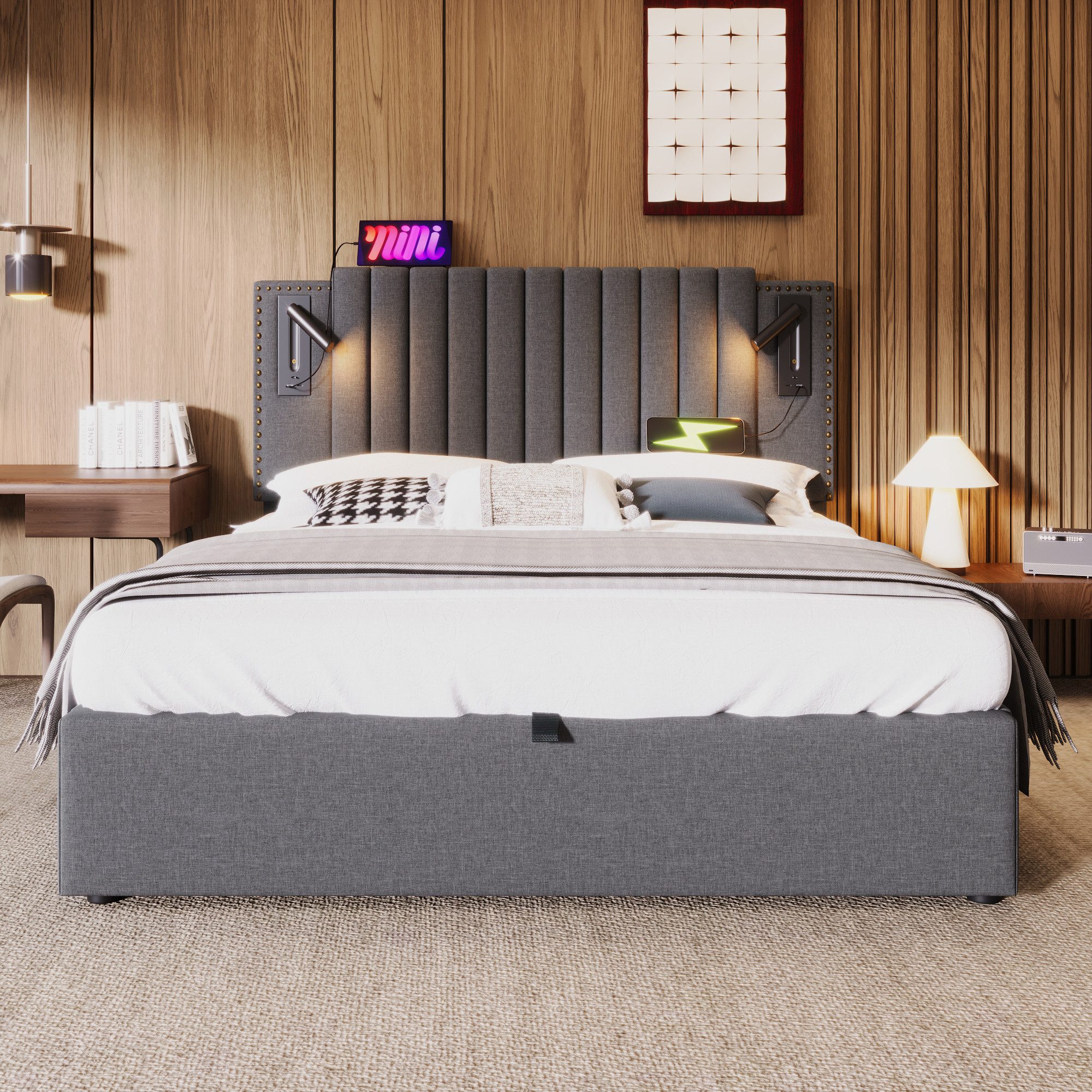 REDOM Polsterbett Doppelbett Jugendbett Bett Stauraumbett günstig online kaufen