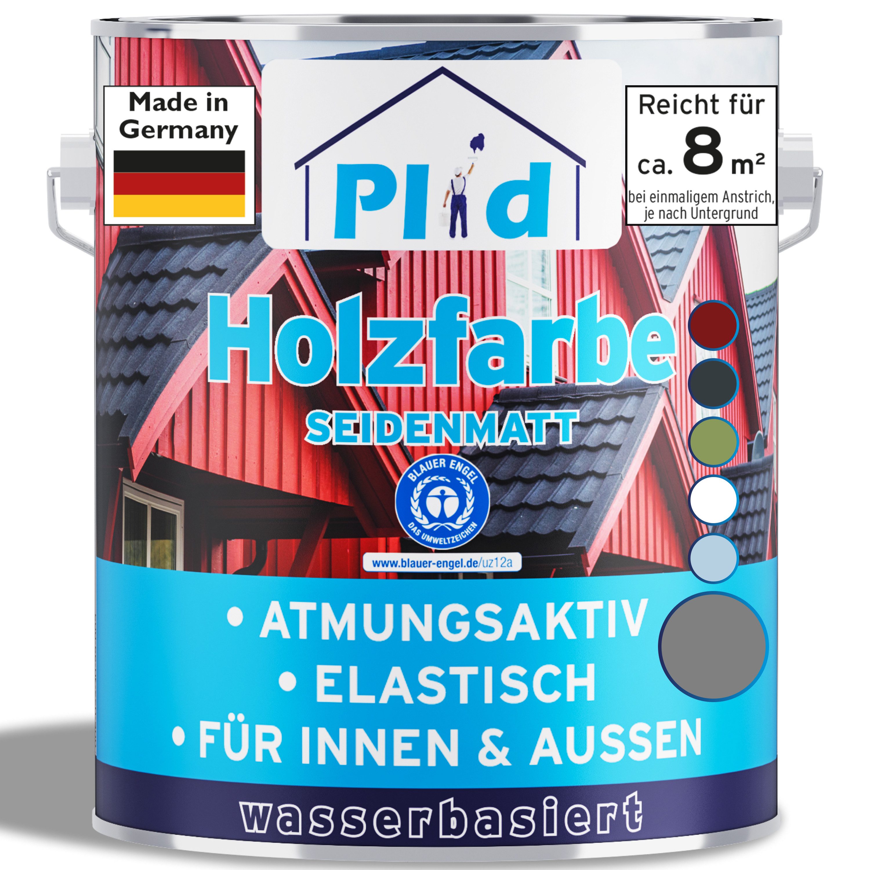 plid Holzlack Premium Holzfarbe Holzlack Farbe für Holz Pinsel, Schnelltrocknend, verarbeitungsfertig