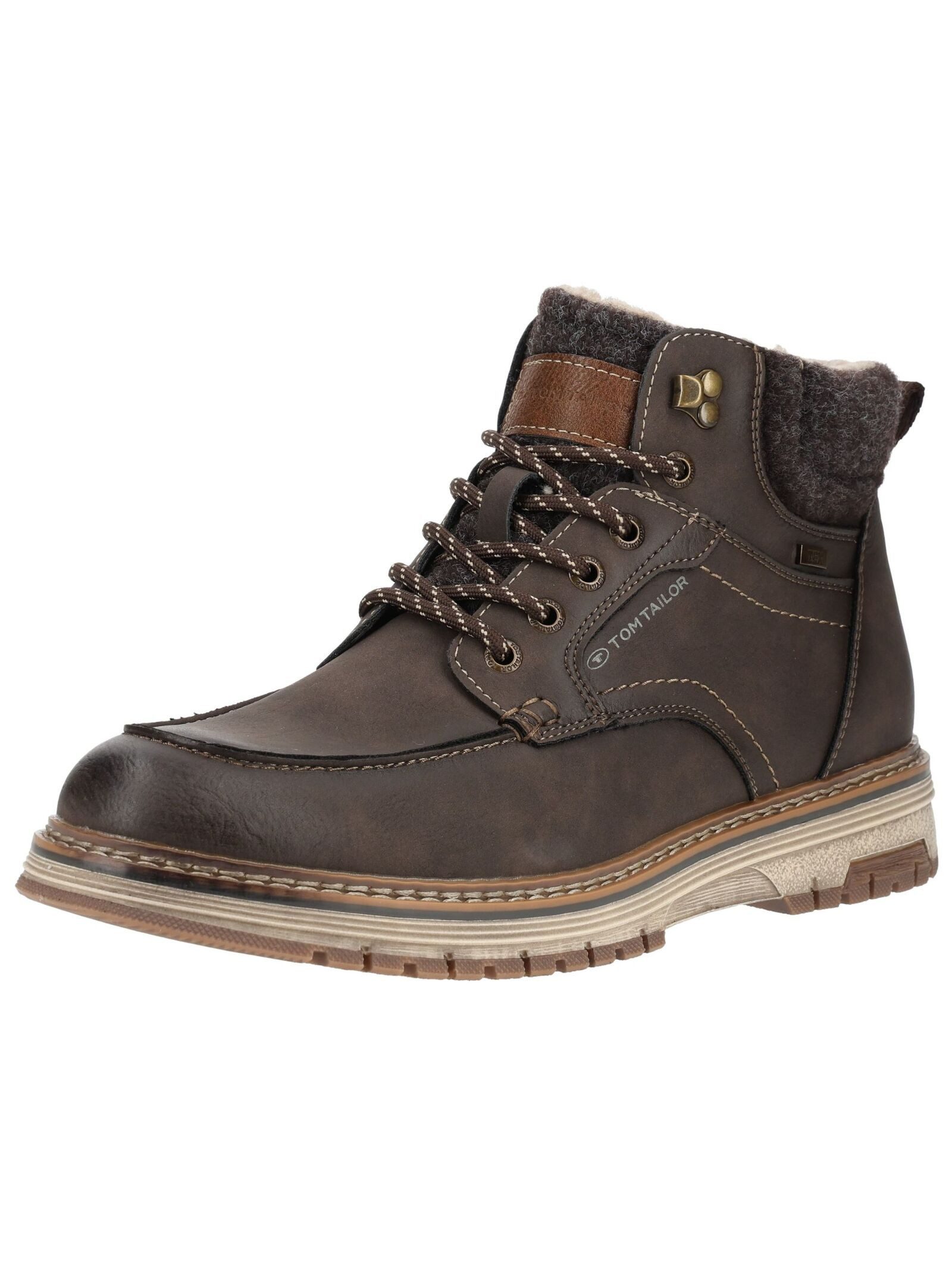 TOM TAILOR Stiefelette Lederimitat/Textil . Schnürstiefelette
