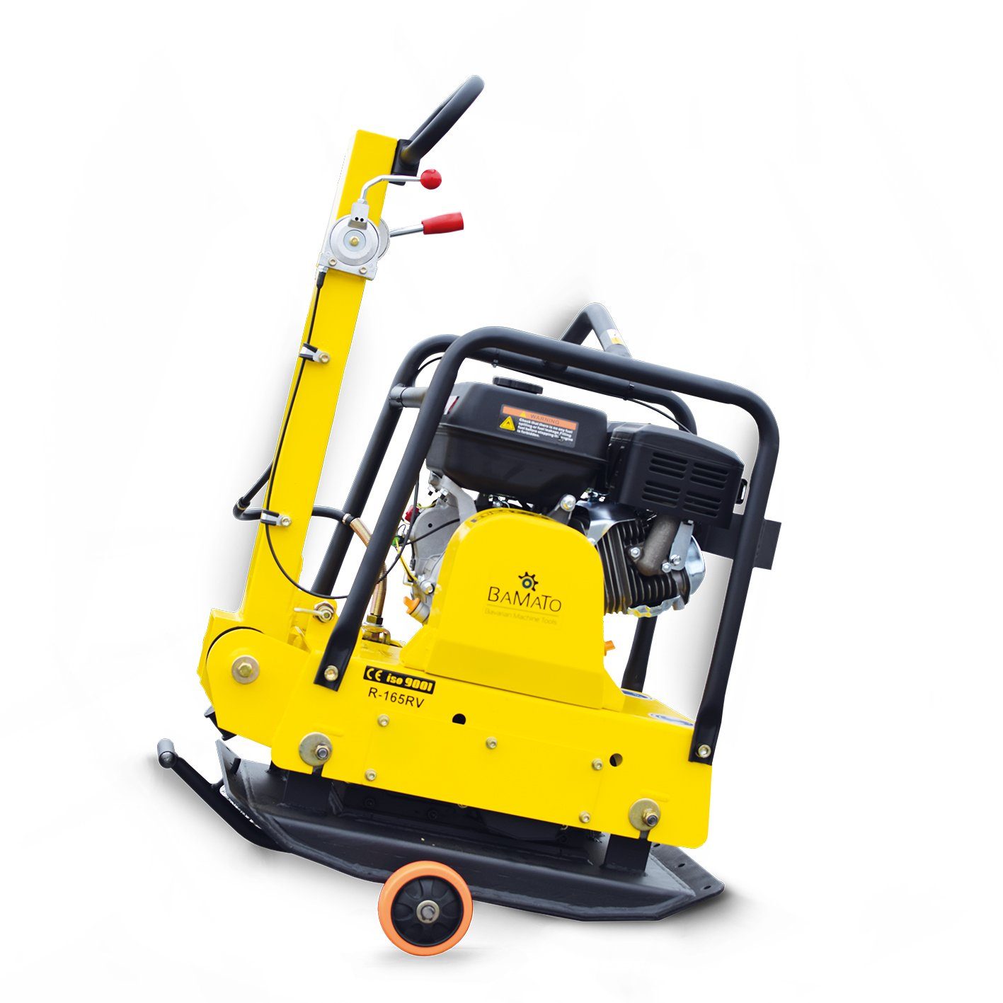 BAMATO Rüttelplatte R-165RV, max. 4000 vpm, 3-tlg., inklusive Gummimatte und Fahrwerk