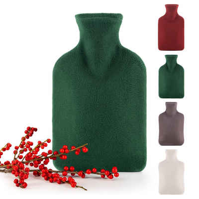 Blumtal Wärmflasche mit Bezug aus Polar Fleece, (für Kinder und Erwachsene, Bettflasche zur Schmerzlinderung, aus Naturkautschuk für Kinder und Erwachsene)