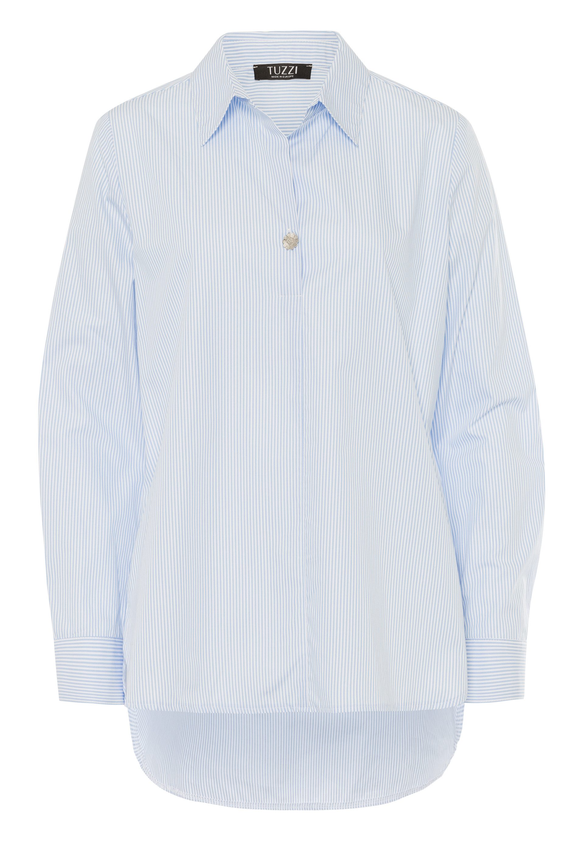 Longbluse mit feinen Streifen