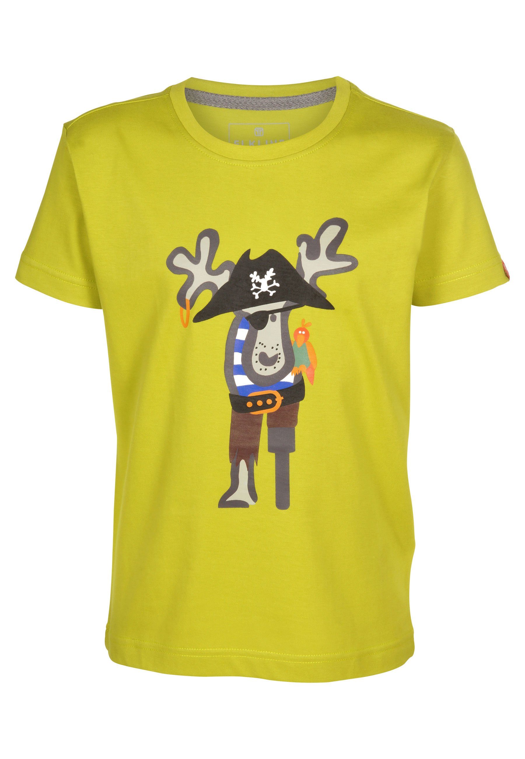 Elkline T-Shirt Messerjockel Elch Piraten Brust Print citronelle