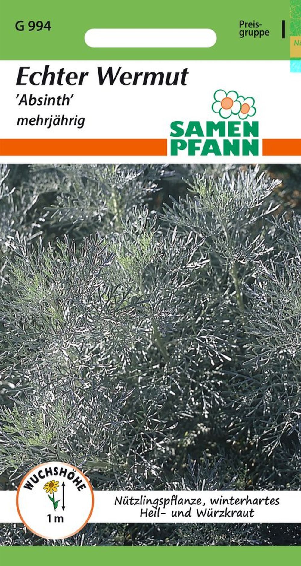 SAMEN PFANN Kräutersamen Echter Wermut (Absinth) - Kräuter-Samen Gewürz Saatgut Samen, Artemisia absinthium