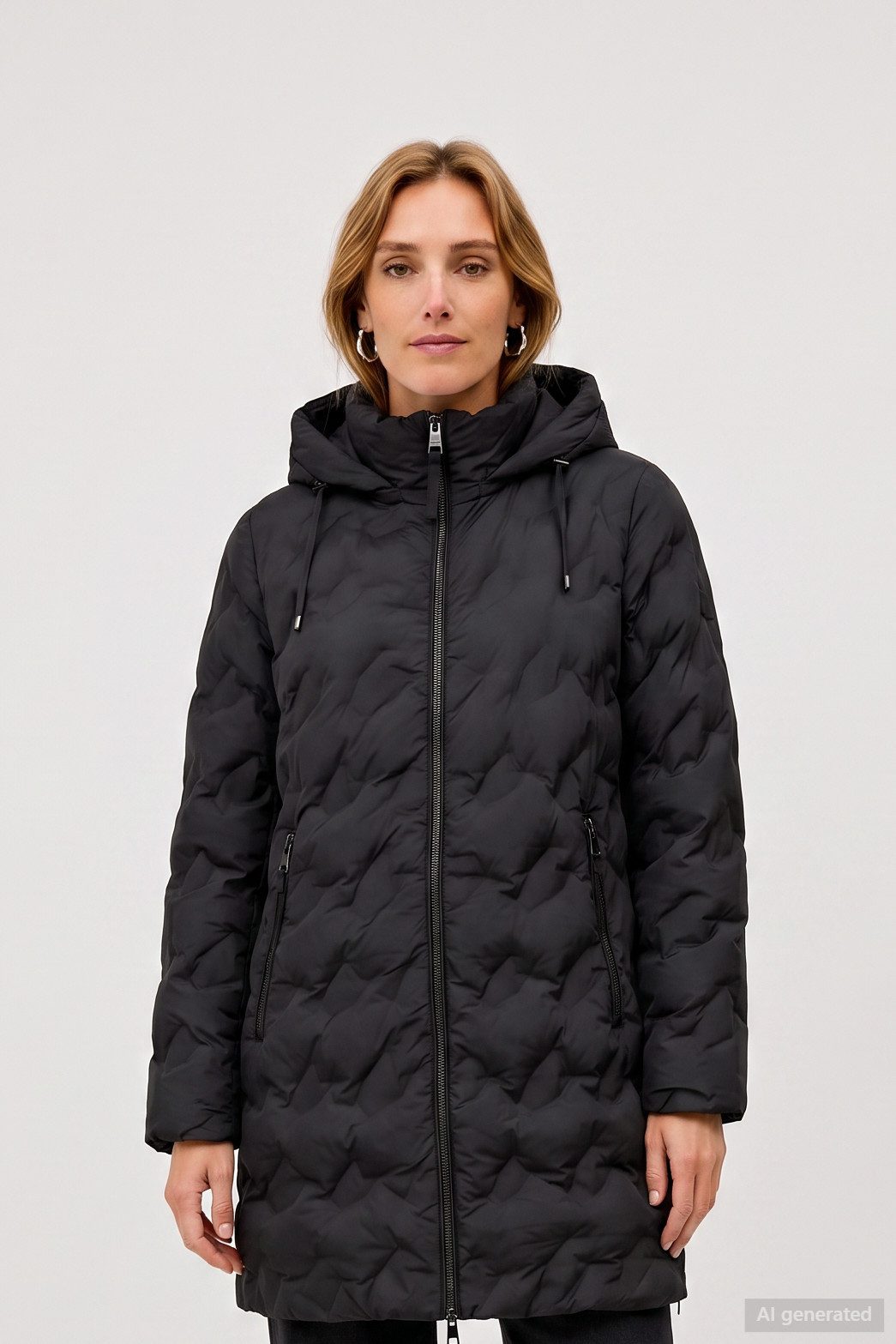 Barbara Lebek Steppmantel warmer Wintermantel Damen mit abnehmbarer Kapuze