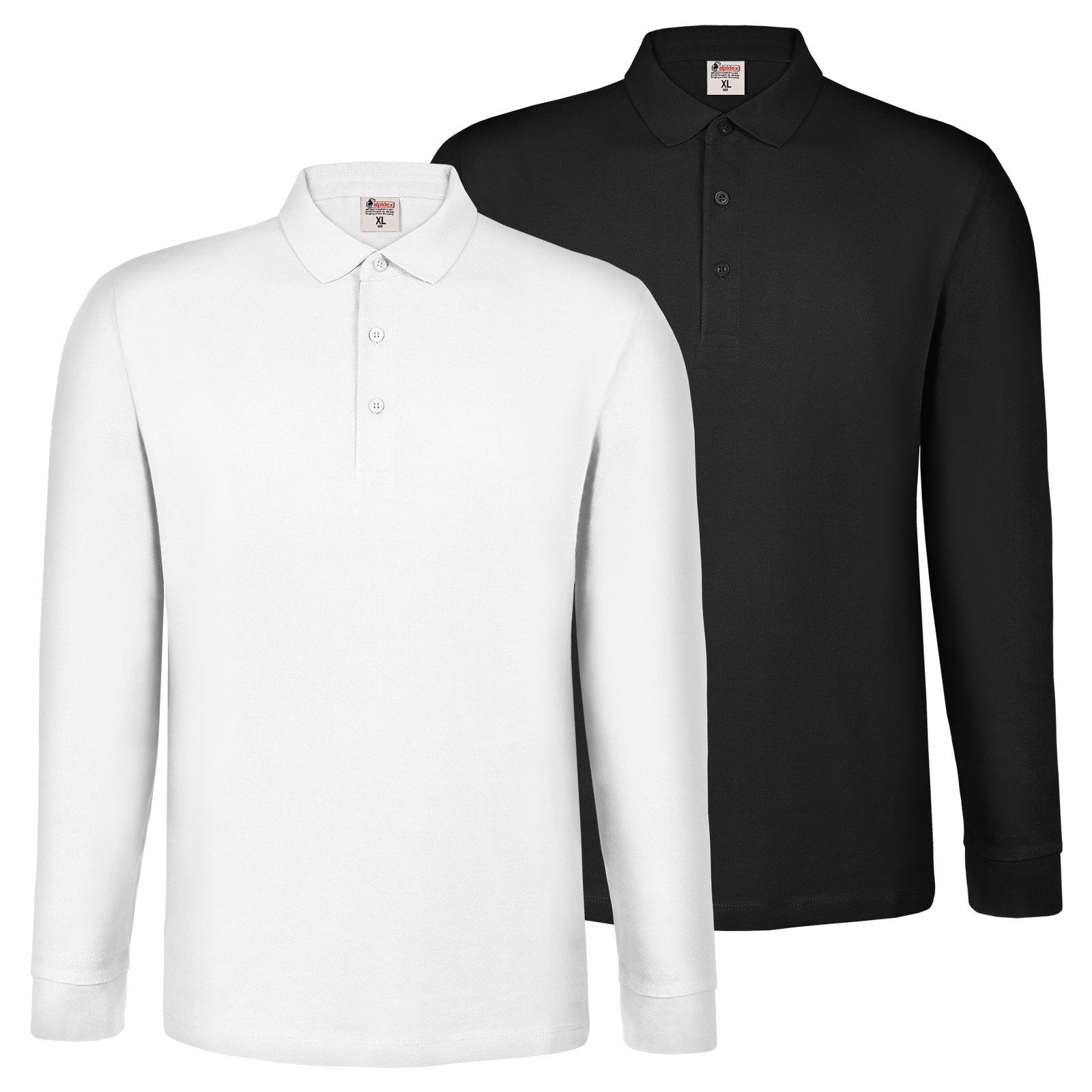 ALPIDEX Langarm-Poloshirt ALPIDEX Herren Polo Shirts 2er Set Poloshirt Männer Hemd Langarm