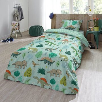 Kinderbettwäsche Dinozeit Trendy Bedding, ESPiCO, Renforcé, 2 teilig, Urzeit, Tyrannosaurus Rex, Brachiosaurus, Stegosaurus